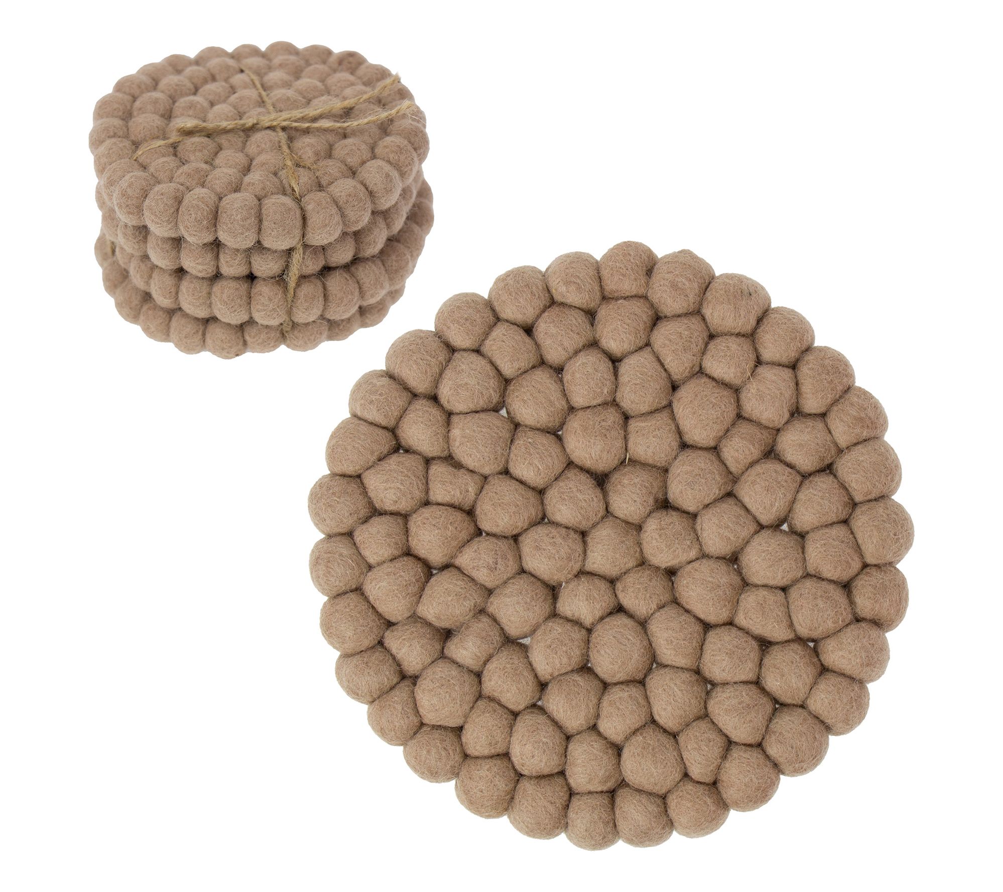 Global Crafts Handcrafted Felt Coaster Set & Trivet