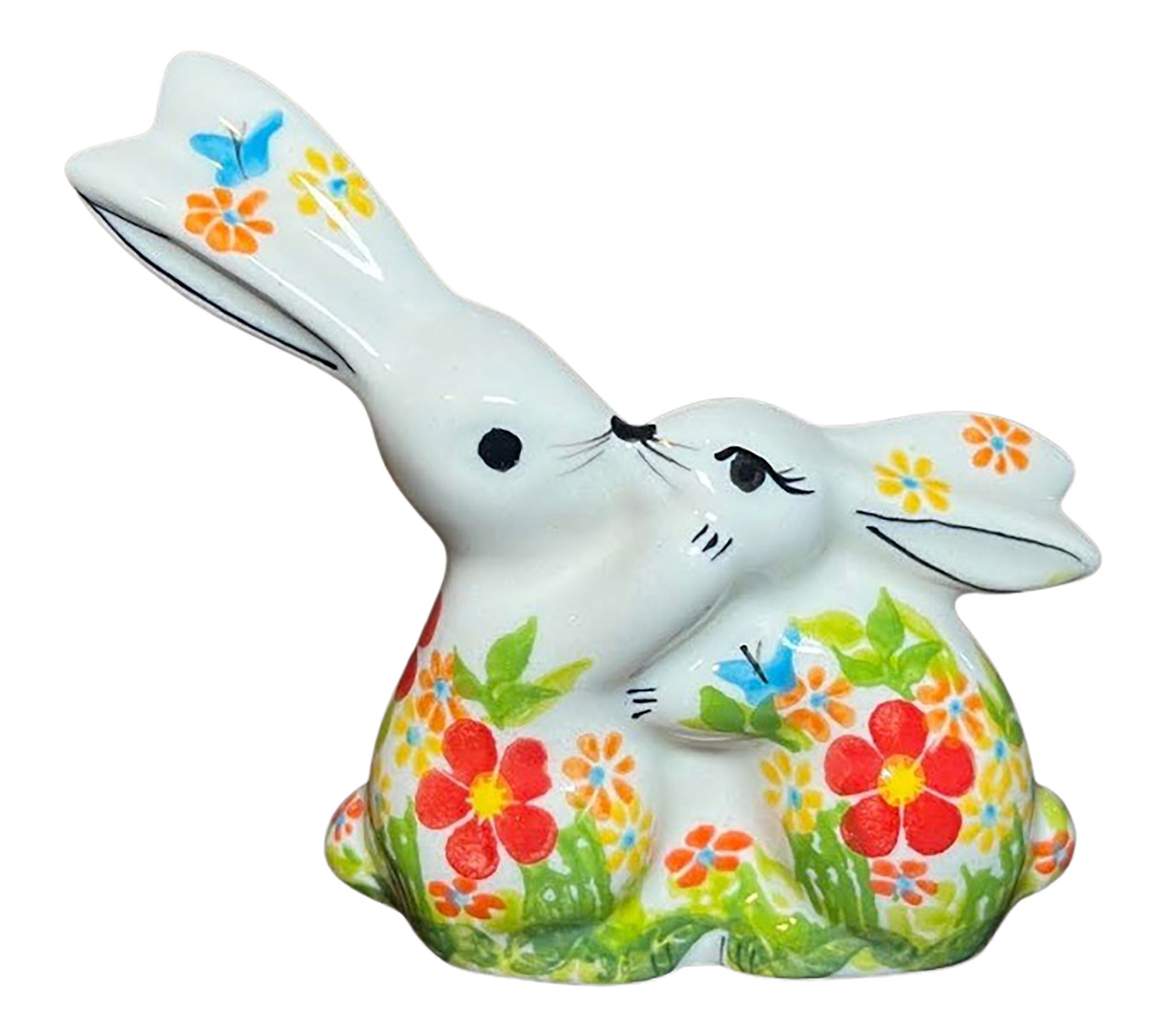 Lidia's Polish Pottery Kissing Bunny Figurine