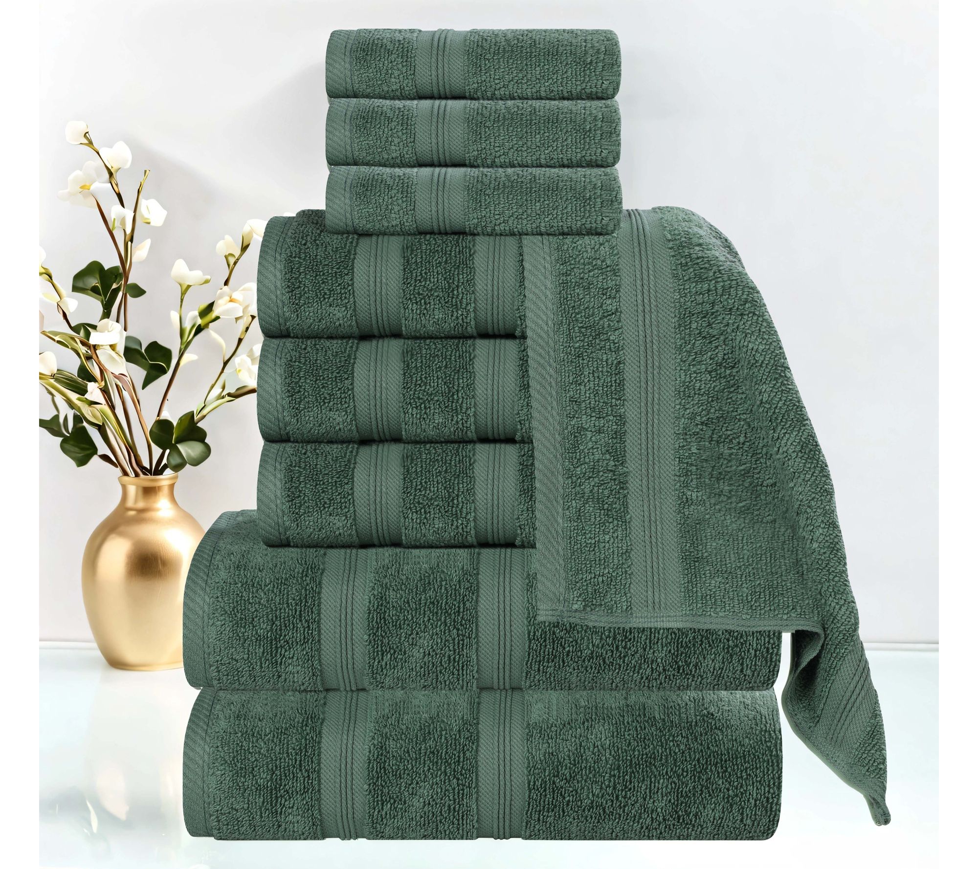 Superior 9-Piece Smart Dry Zero Twist Cotton Towel Set