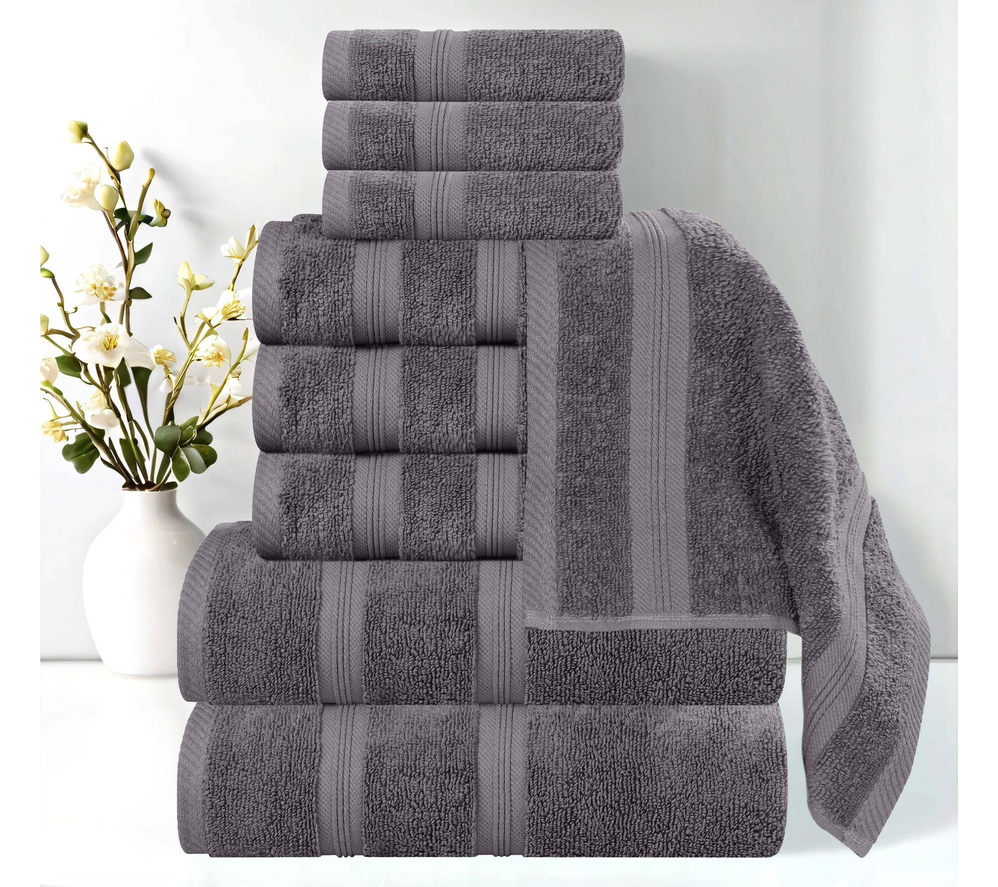 Superior 9-Piece Smart Dry Zero Twist Cotton Towel Set