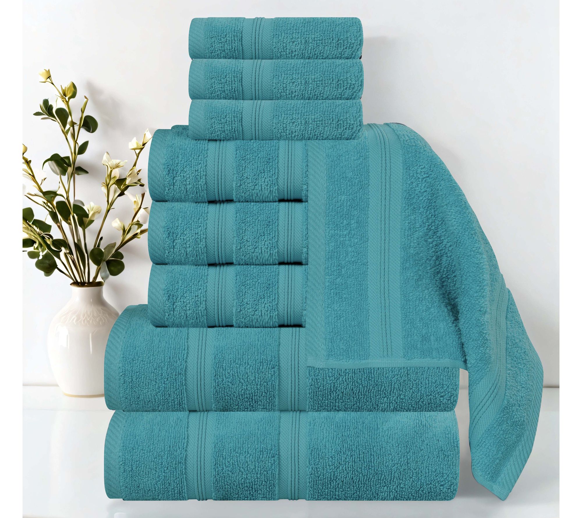 Superior 9-Piece Smart Dry Zero Twist Cotton Towel Set