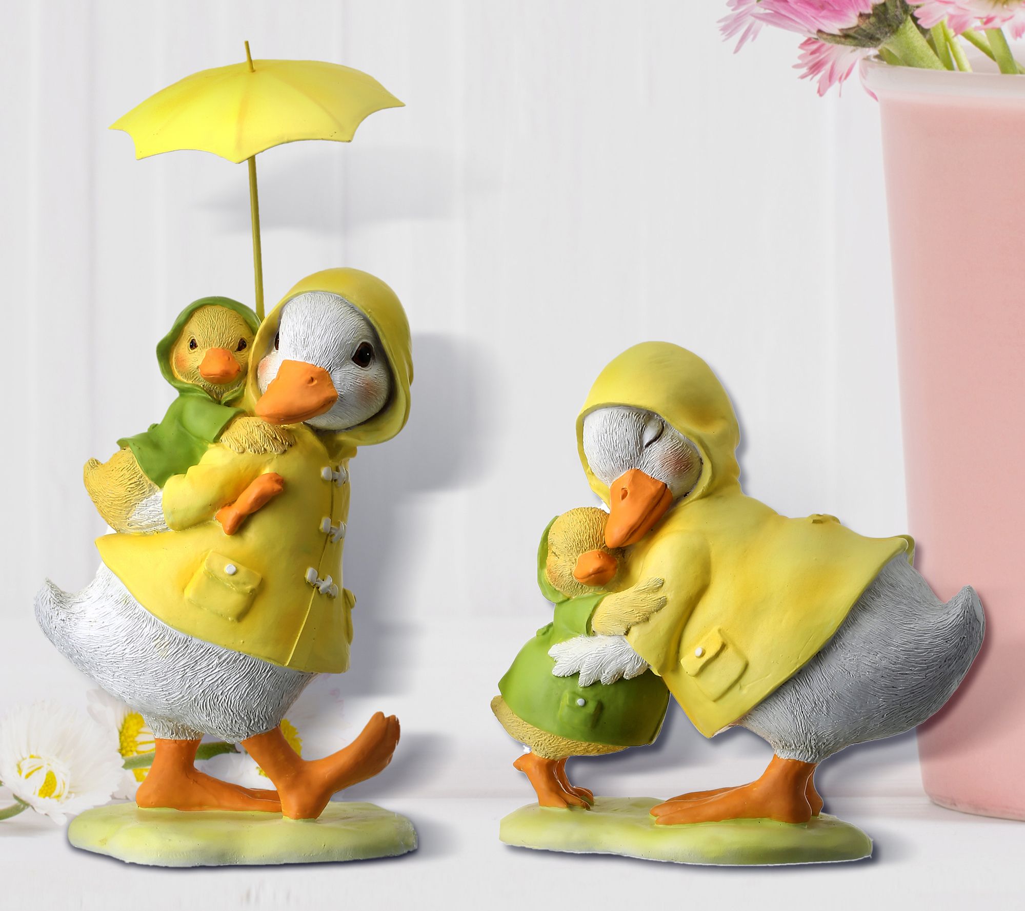 6" Raincoat Ducks Set of 2  by Valerie