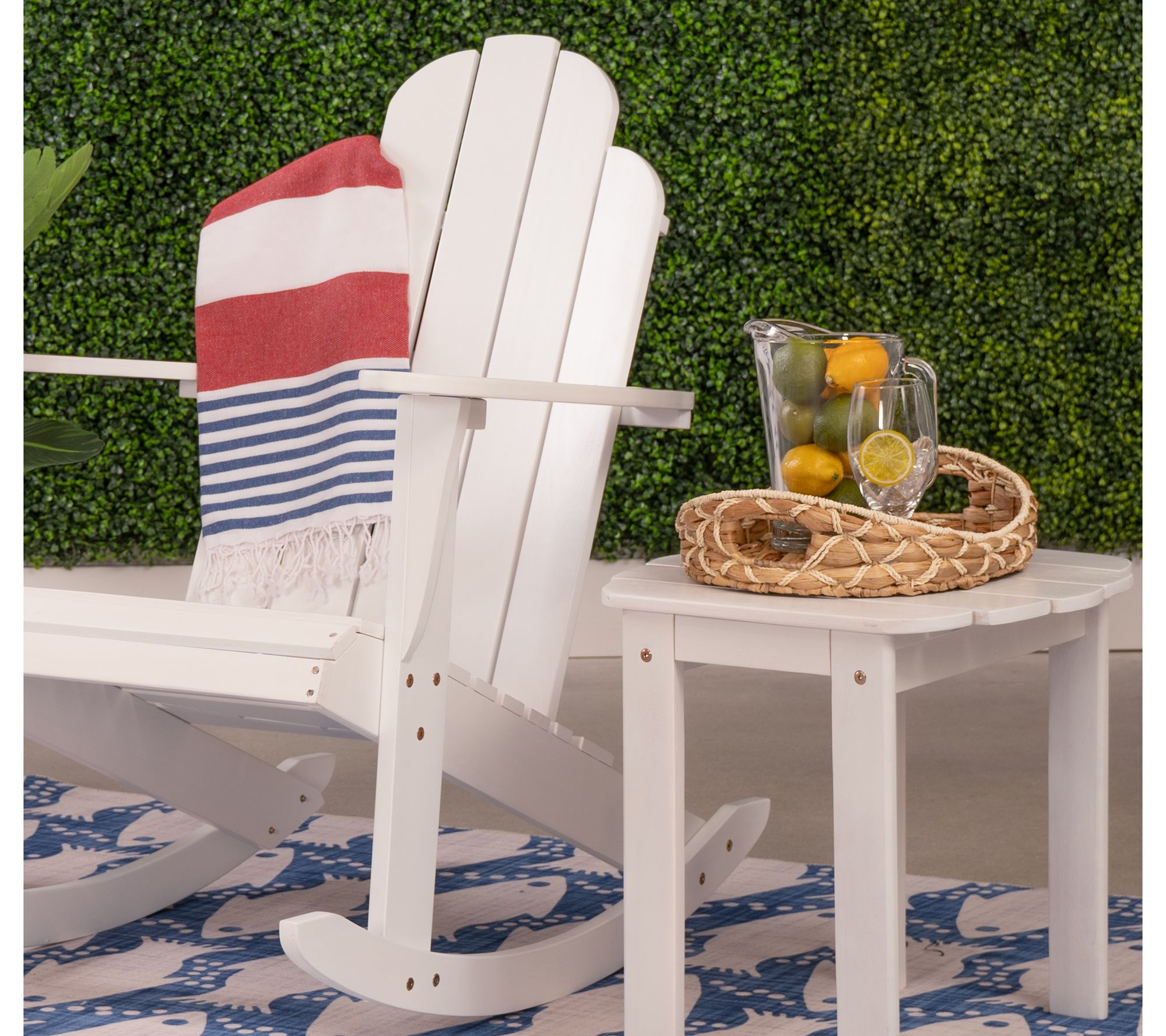 Linon Home White Adirondack Rocking Chair