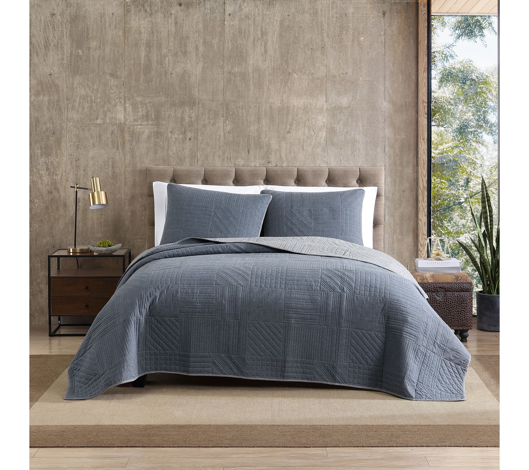 Eddie Bauer Hidden Lake Blue Full/Queen Quilt Sham Set