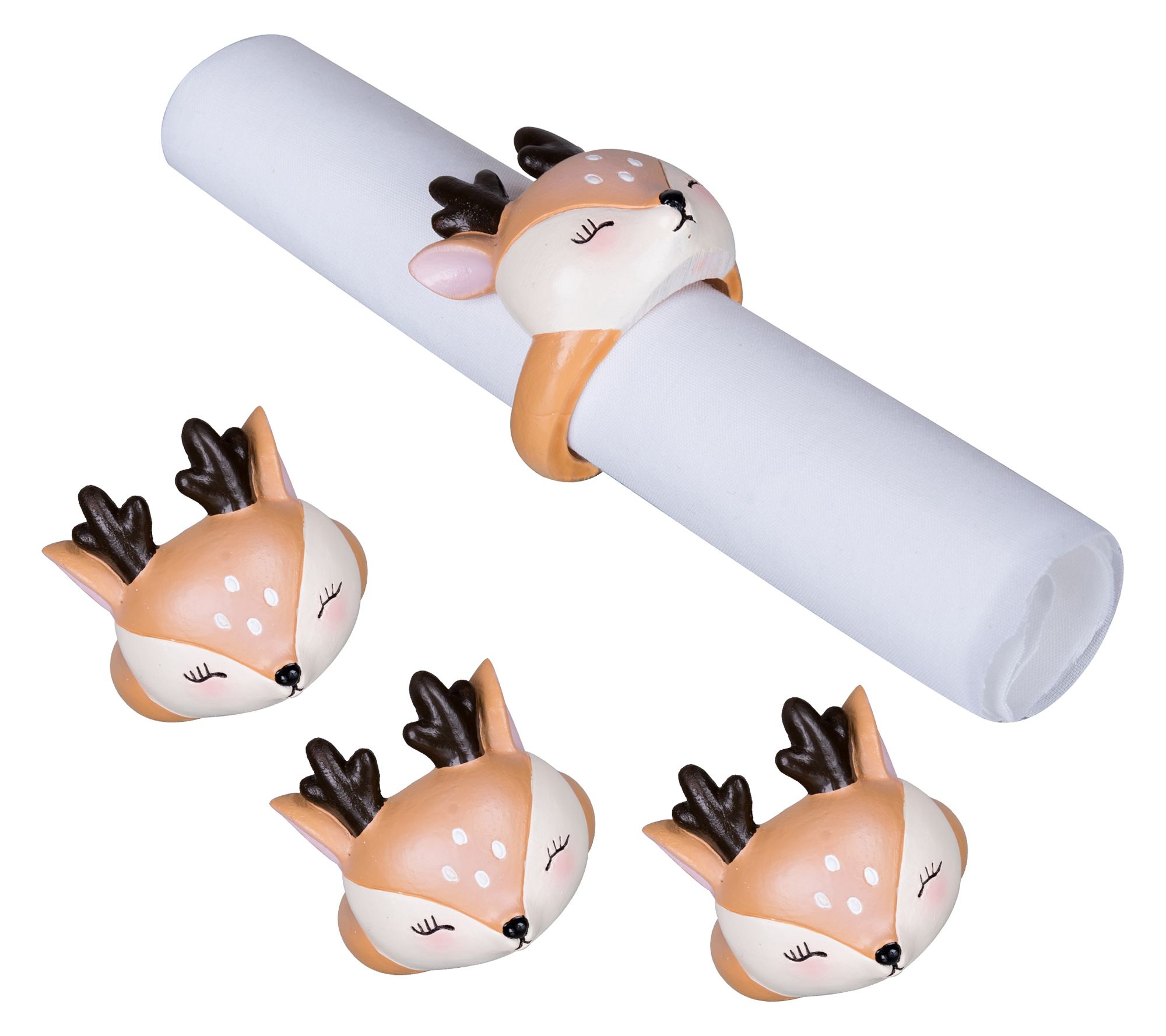 Oh Deer Napkin Ring Set of 4 by Valerie