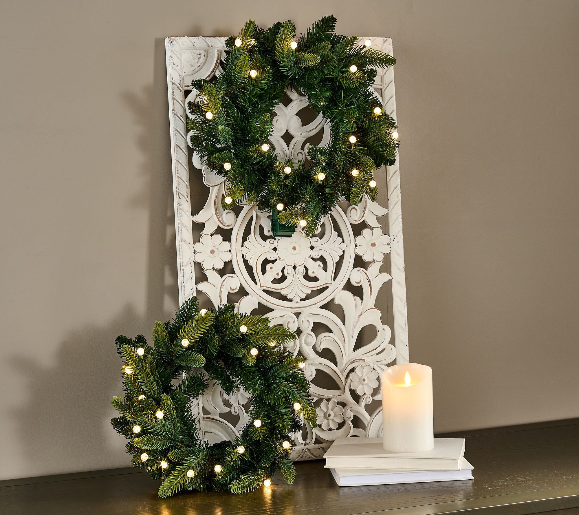 Bethlehem Lights S/2 Heritage LED Mini Wreaths