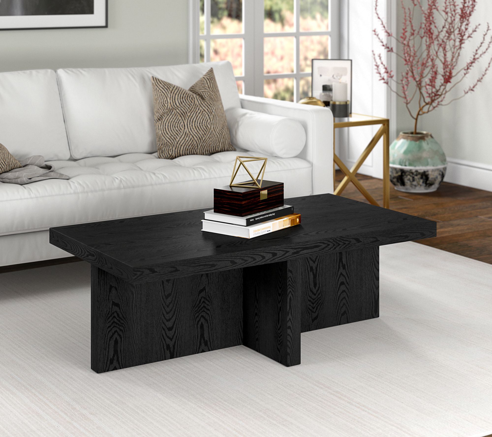 Hudson&Canal Elna 44" Wide Rectangular Coffee Table
