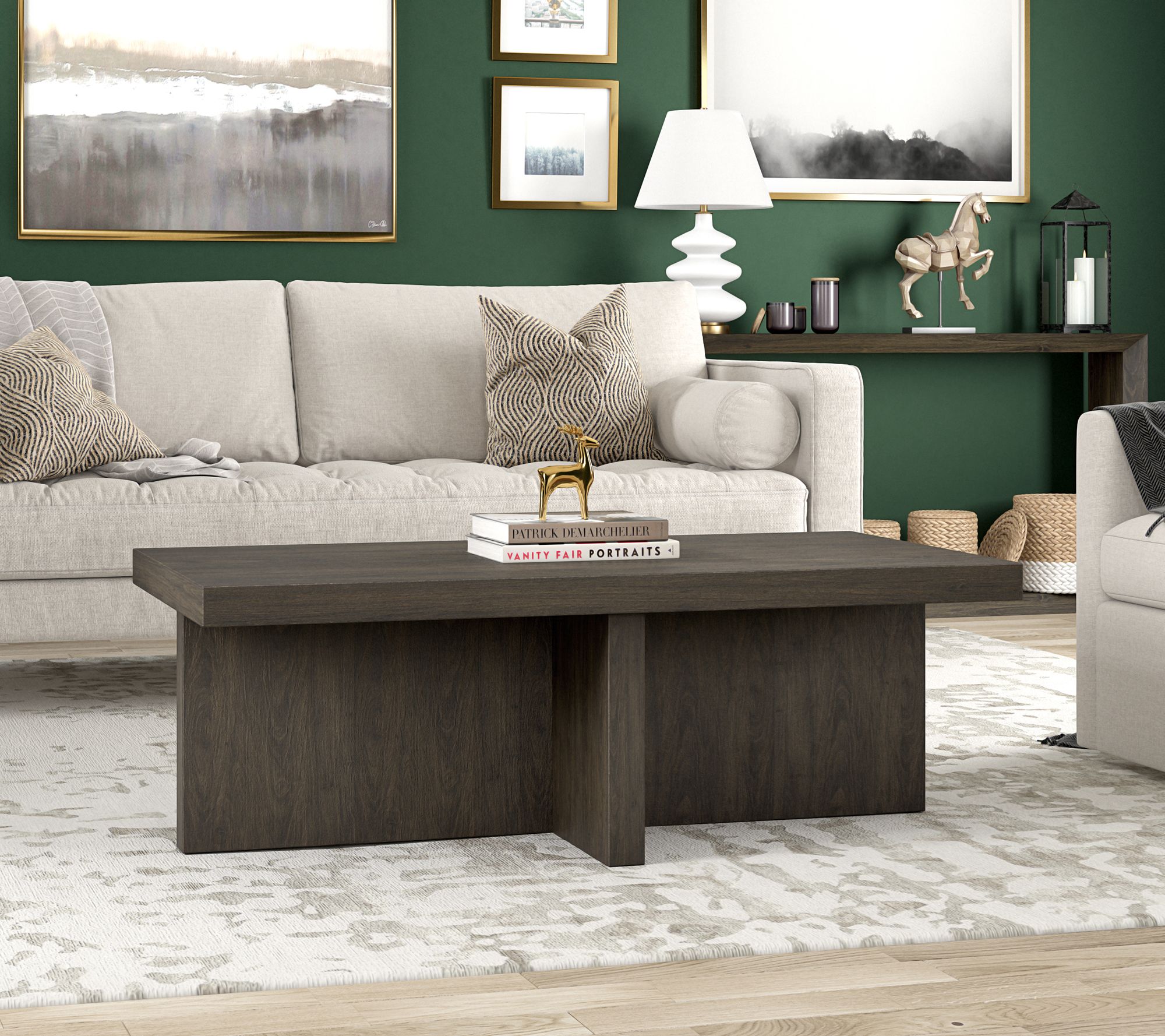 Hudson&Canal Elna 44" Wide Rectangular Coffee Table