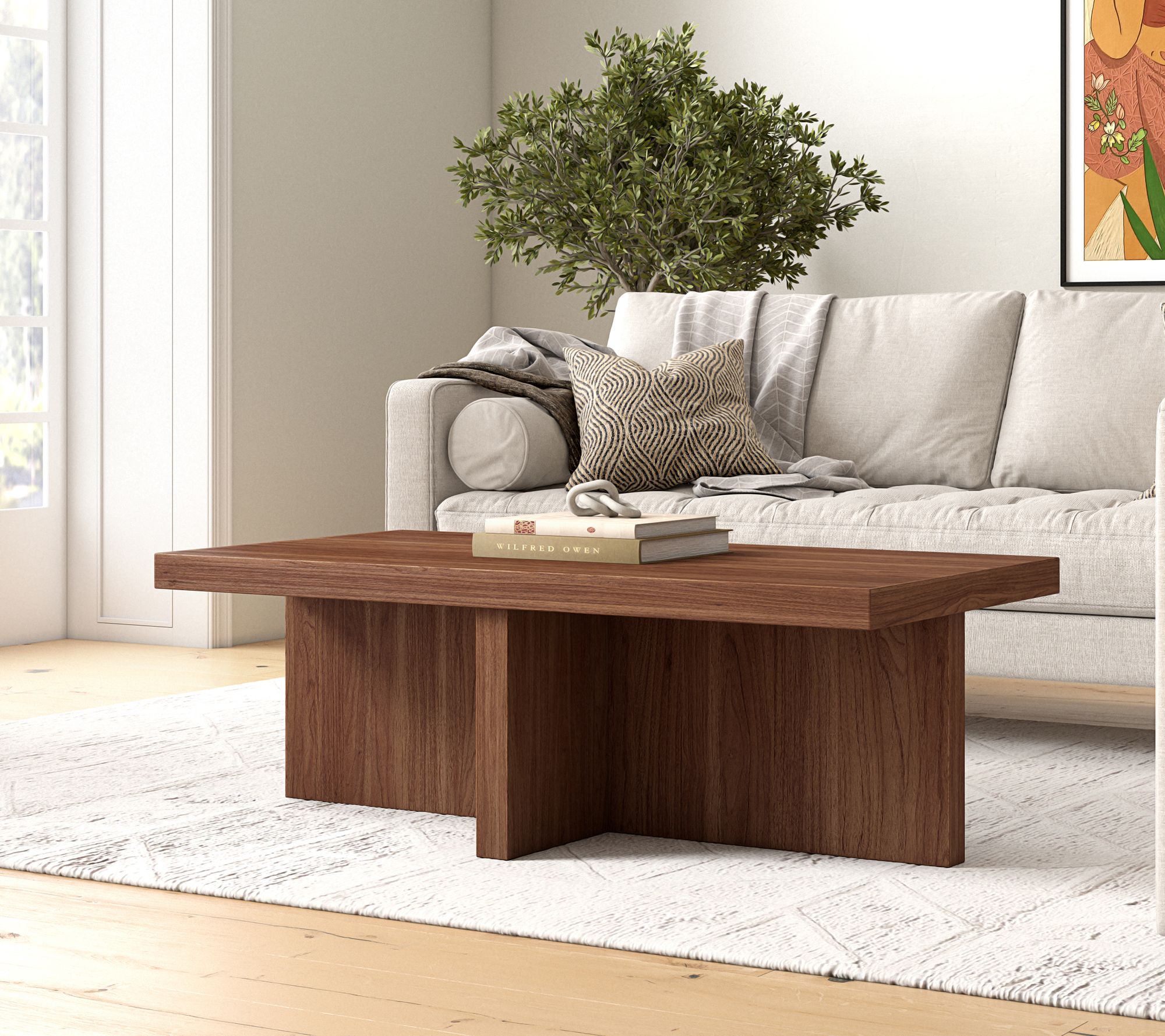 Hudson&Canal Elna 44" Wide Rectangular Coffee Table