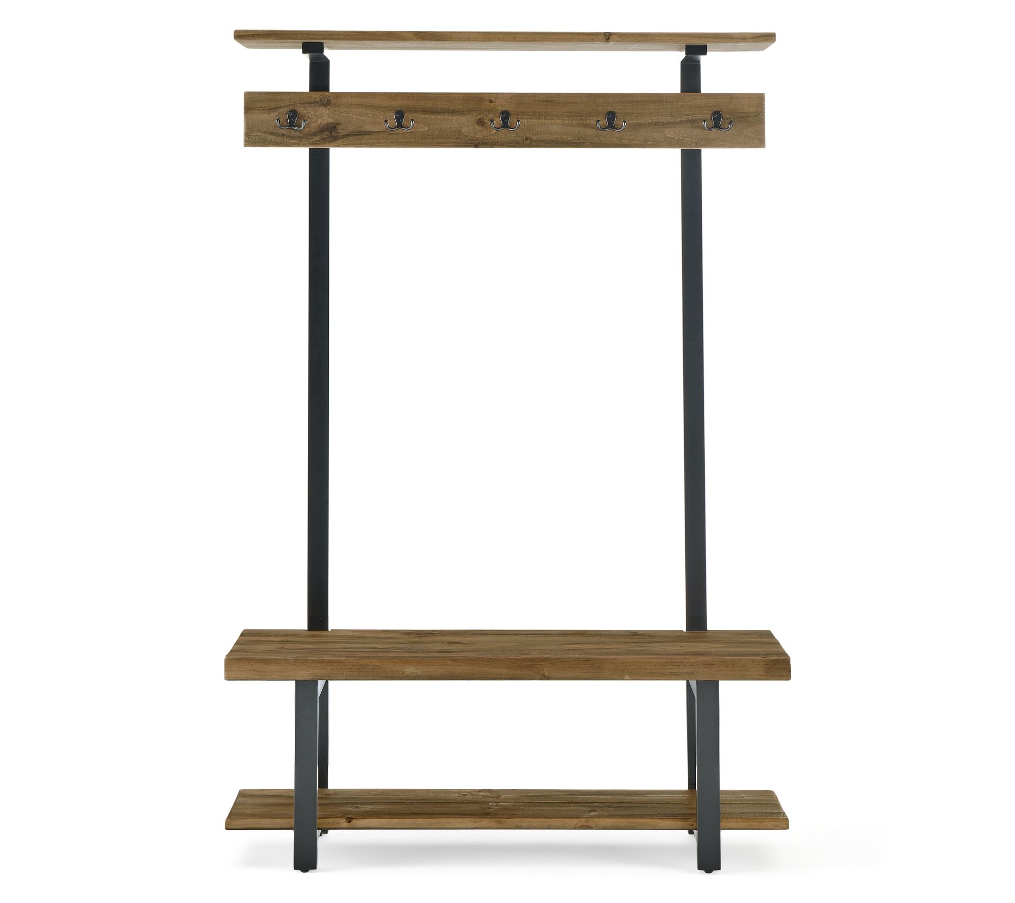 Alaterre Furniture Pomona 48" Wood Hall Tree with Bench