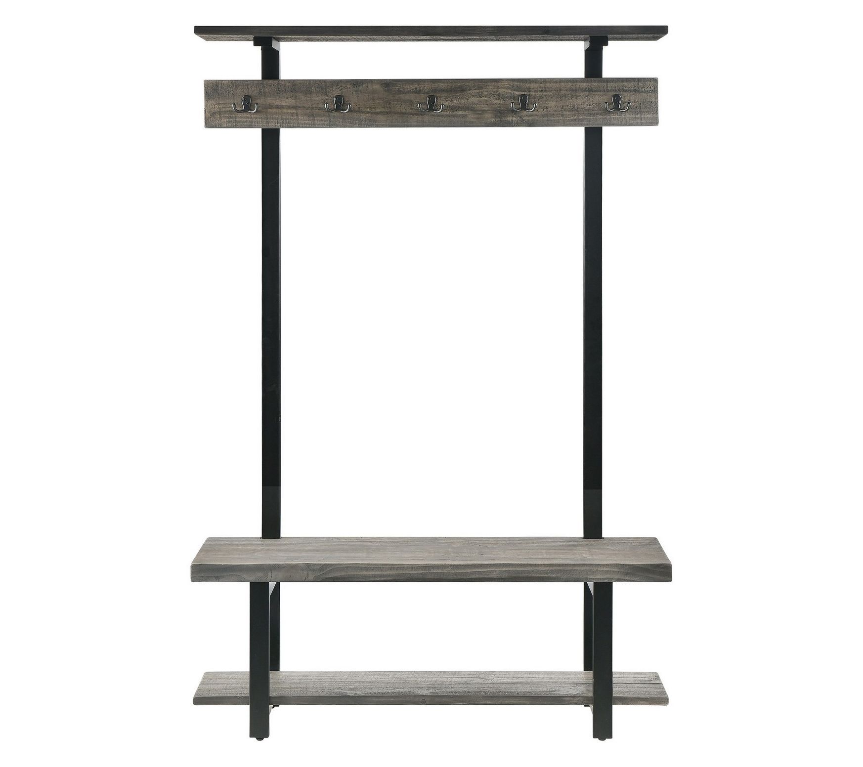 Alaterre Furniture Pomona 48" Wood Hall Tree with Bench