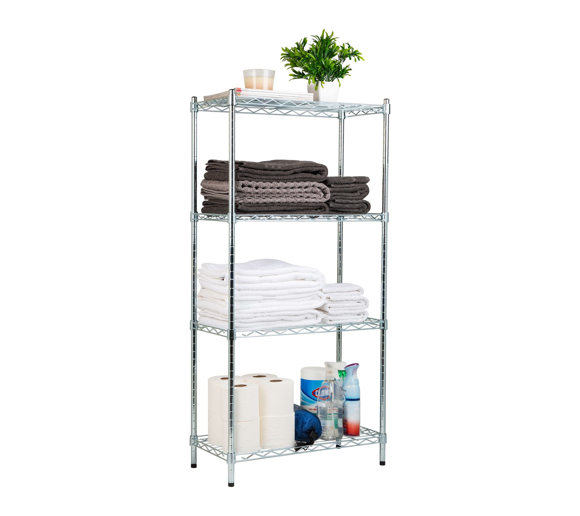 Mind Reader Adjustable Storage Shelves, Silver