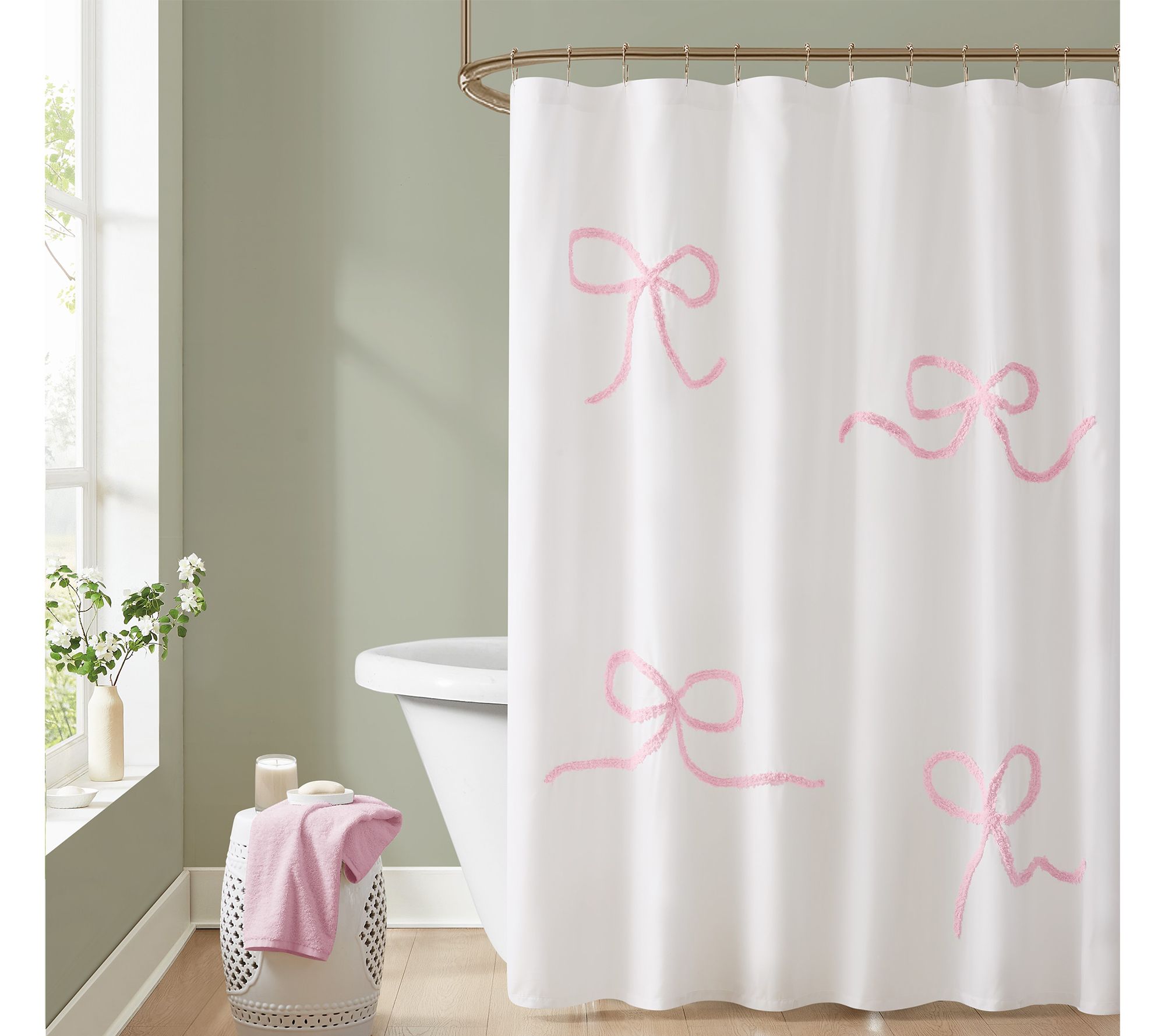 Truly Soft Textured Bow Shower Curtain