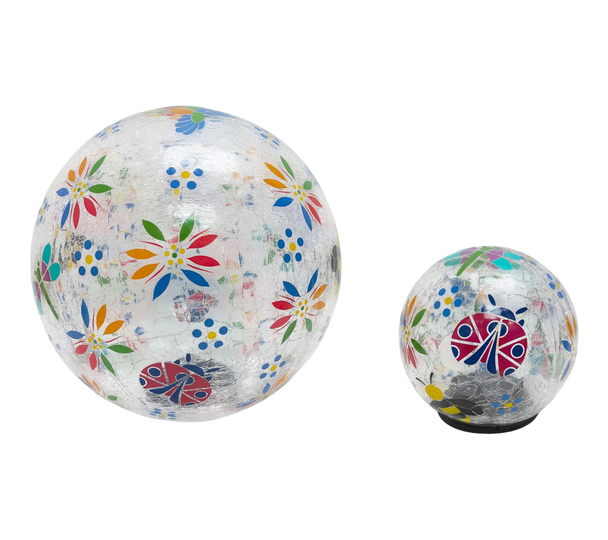 Temp-tations Seasonal Set of 2 Crackle Glass Gazing Balls