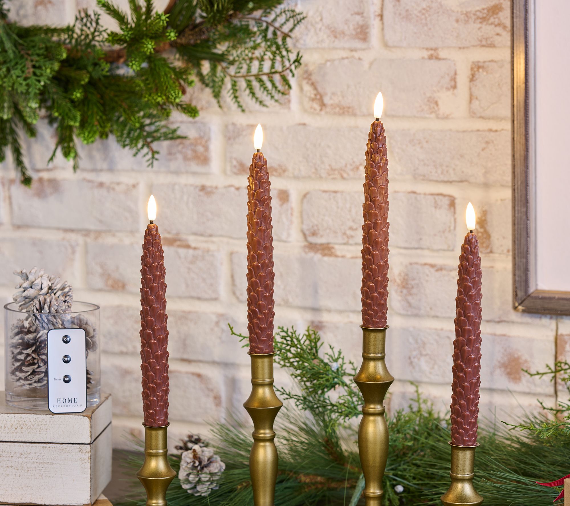 "As Is" Home Reflections S/4 Flameless Seasonal Figure Taper Candles