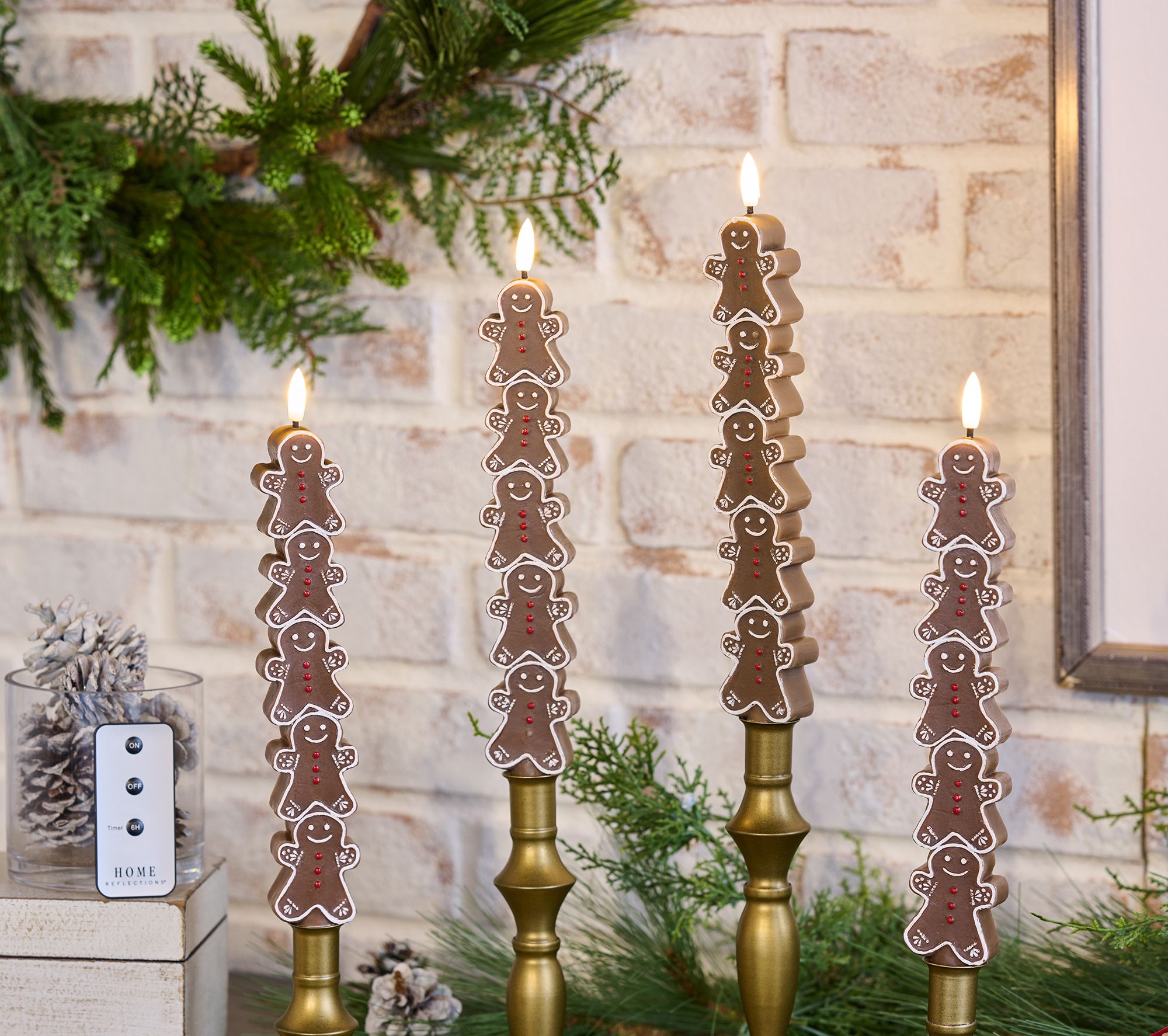 "As Is" Home Reflections S/4 Flameless Seasonal Figure Taper Candles