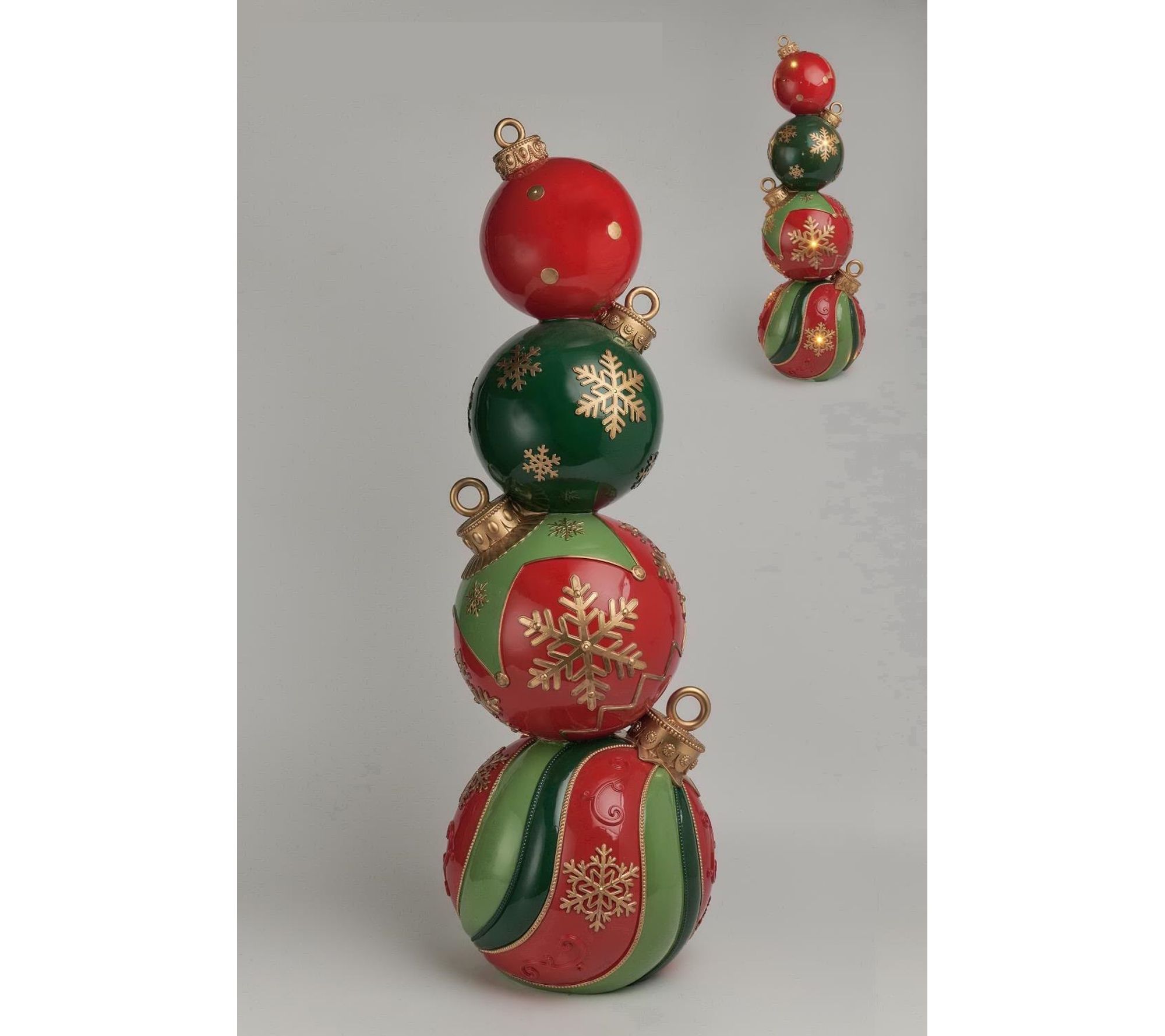 RC Home Decor 34.5" Stacked Ornament Tower with  LED Lights