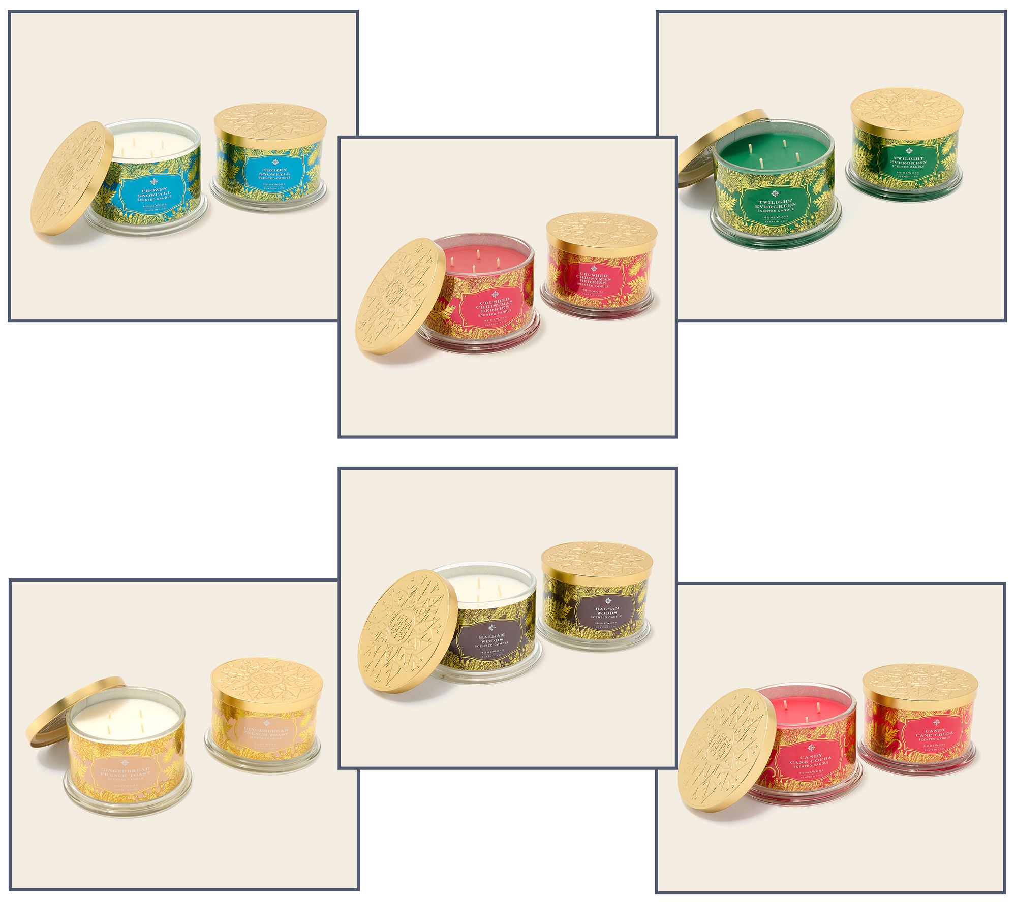 HomeWorx by Slatkin + Co. S/2 18oz Harry's Merry Moments Candles