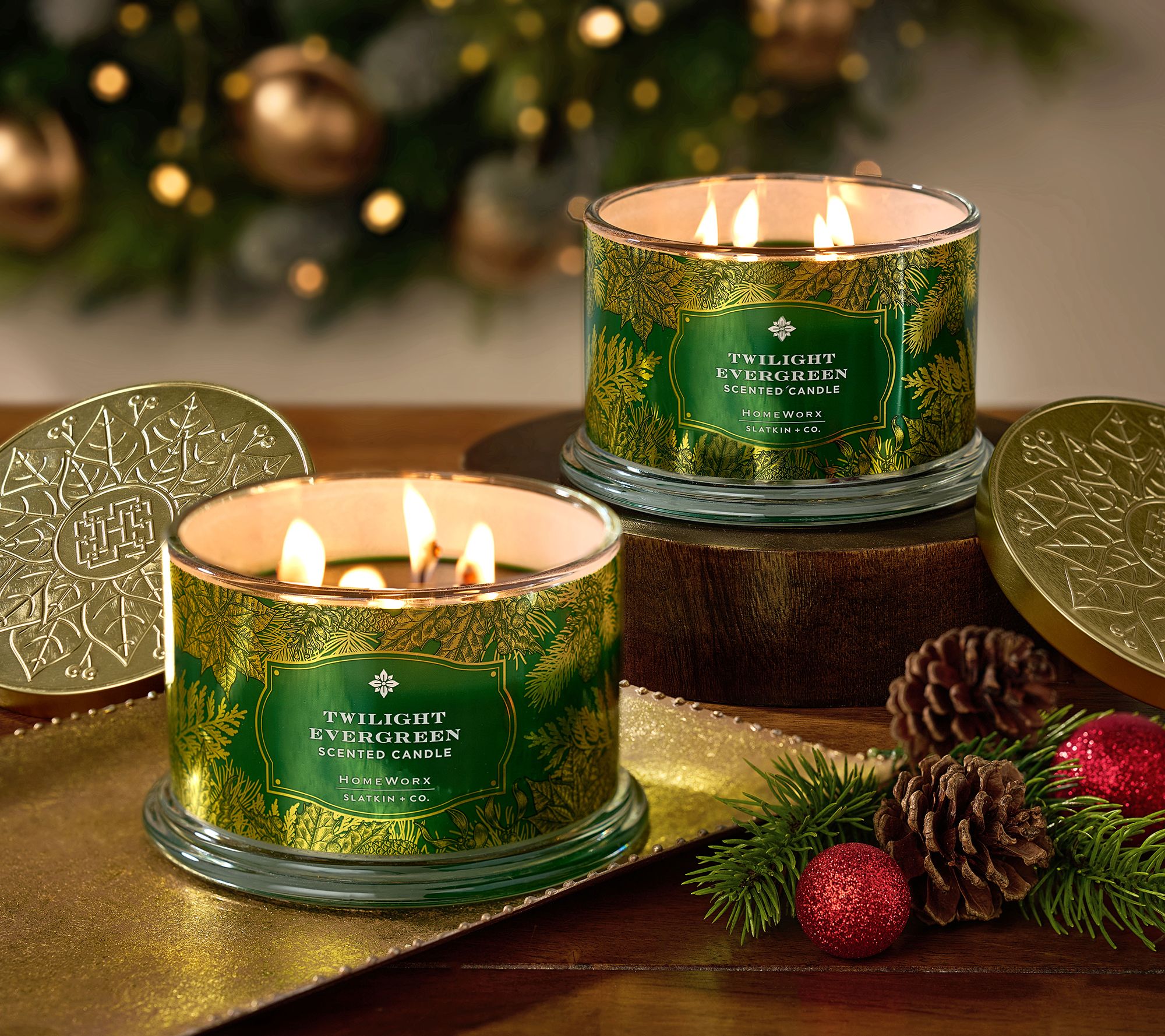 HomeWorx by Slatkin + Co. S/2 18oz Harry's Merry Moments Candles