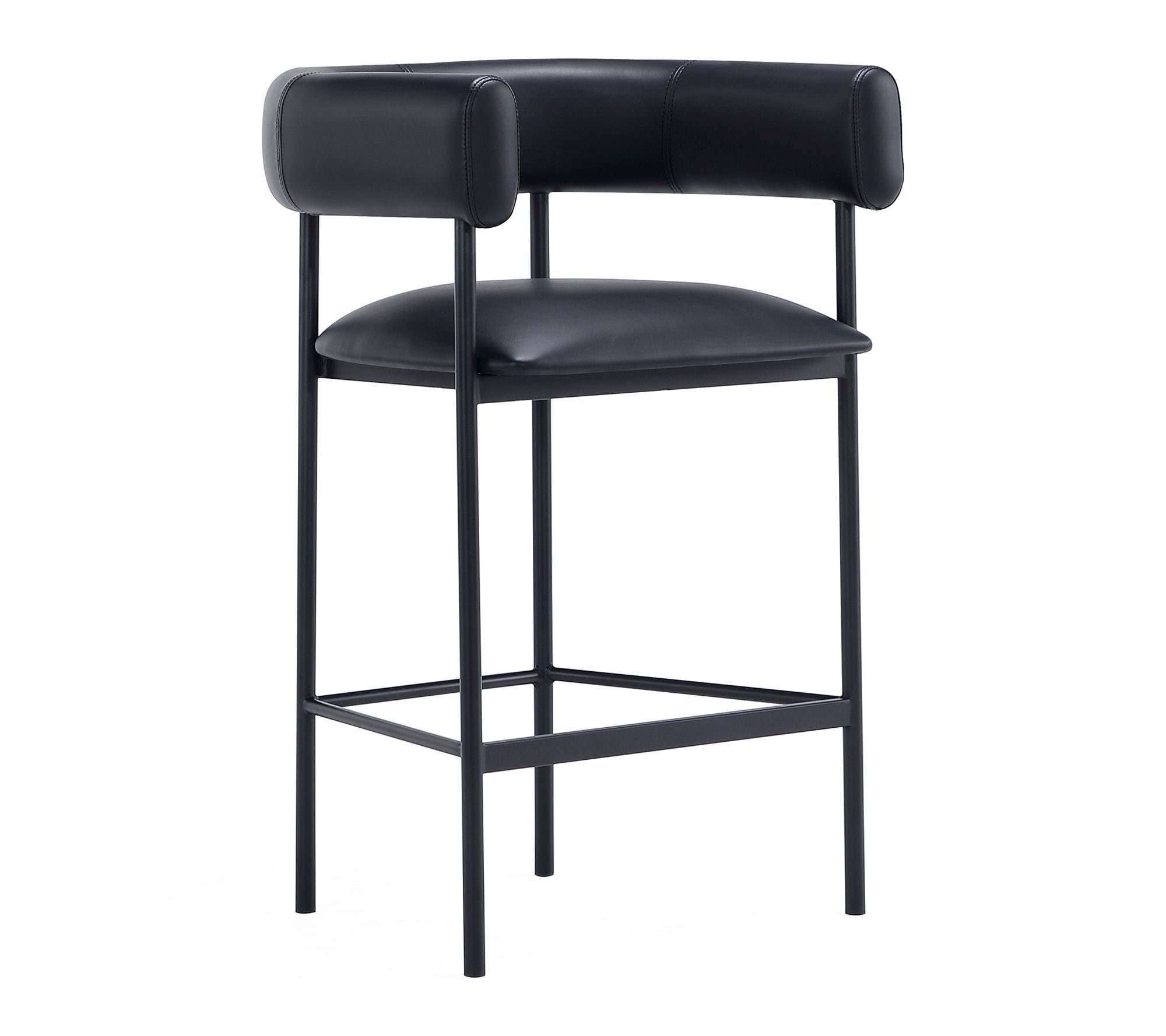 Manhattan Comfort Onda Metal Vegan Leather Counter Stool