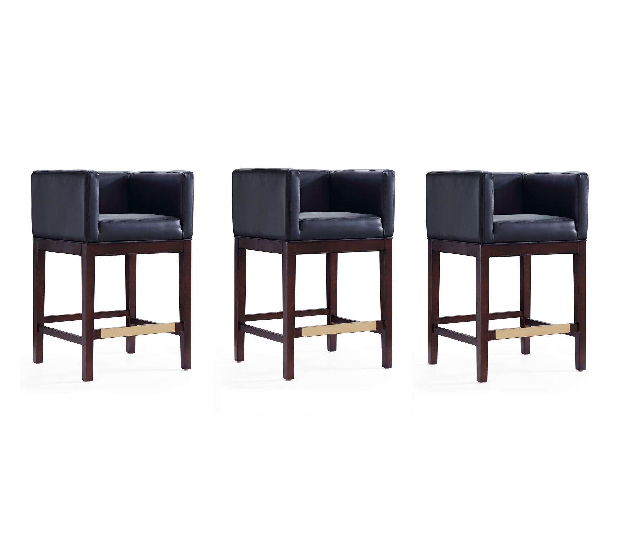 Manhattan Comfort Kingsley Upholstered CounterStool- Set of 3