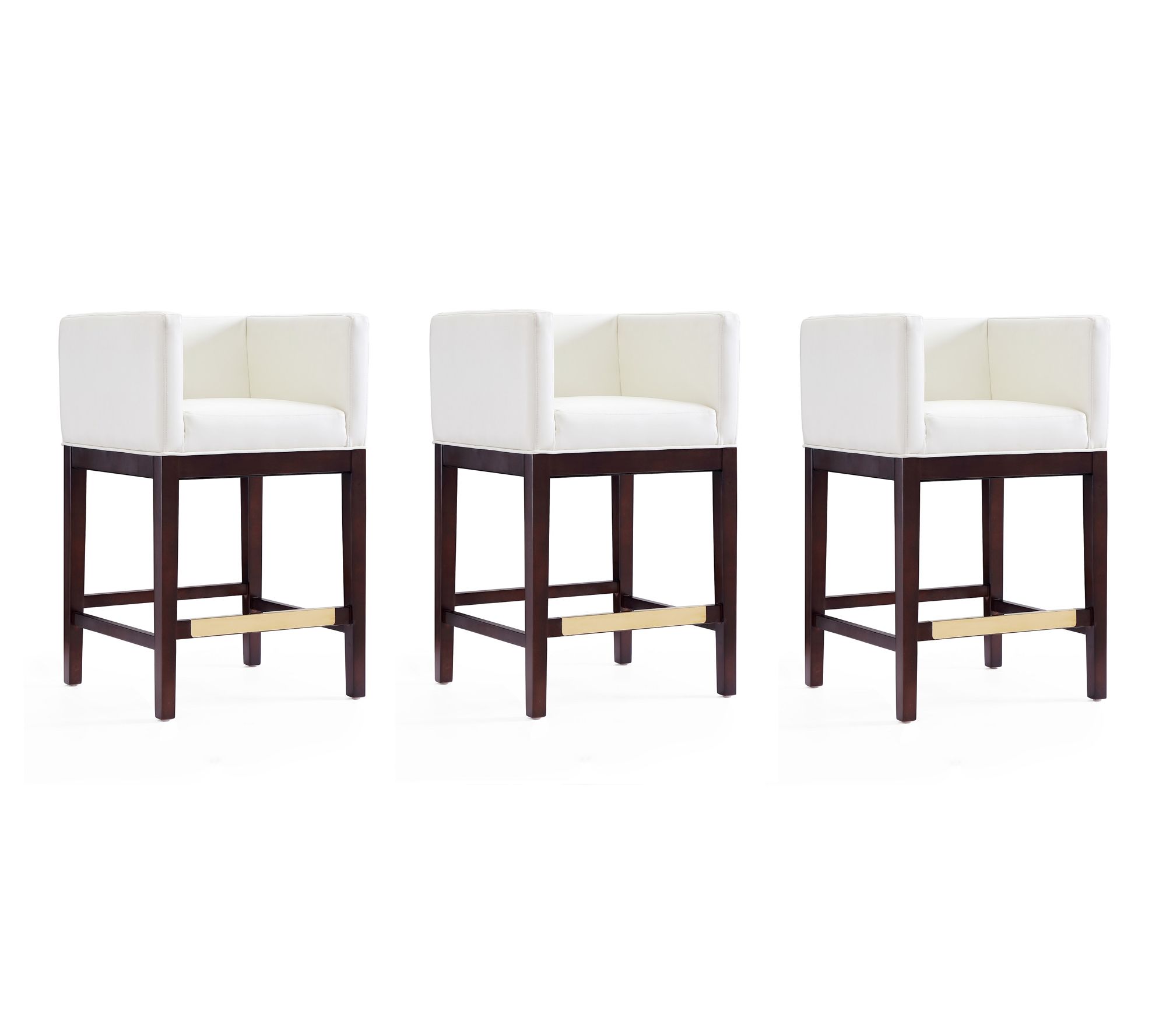 Manhattan Comfort Kingsley Upholstered CounterStool- Set of 3