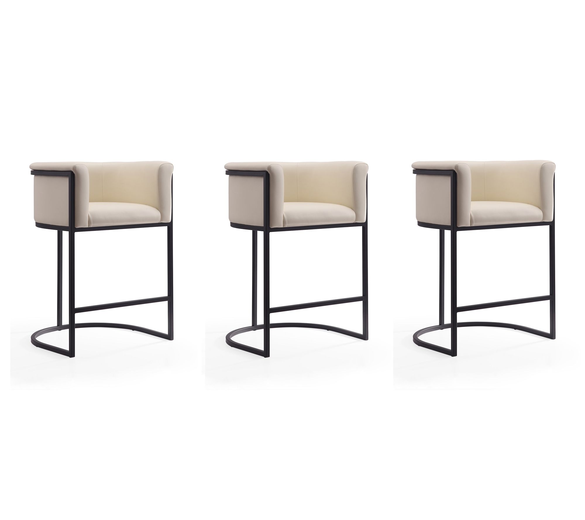 Manhattan Comfort Cosmopolitan Metal Counter Stool - Set of 3