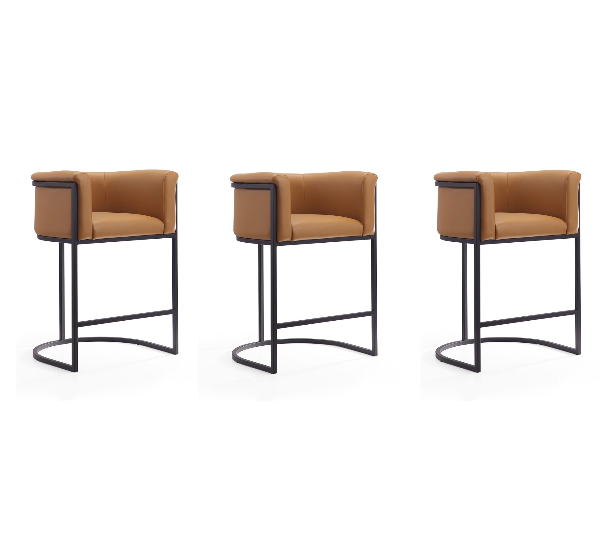 Manhattan Comfort Cosmopolitan Metal Counter Stool - Set of 3