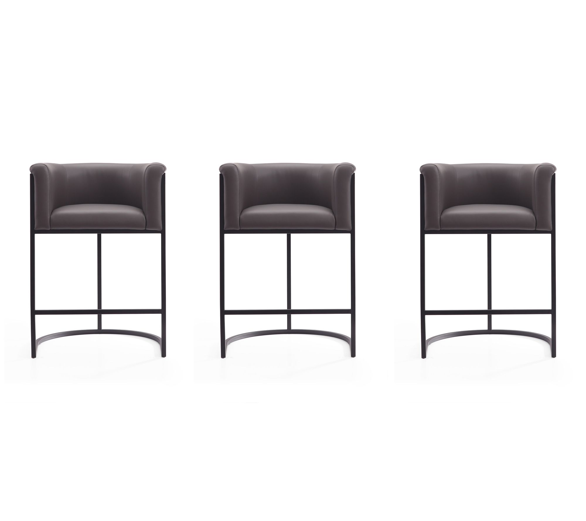 Manhattan Comfort Cosmopolitan Metal Counter Stool - Set of 3