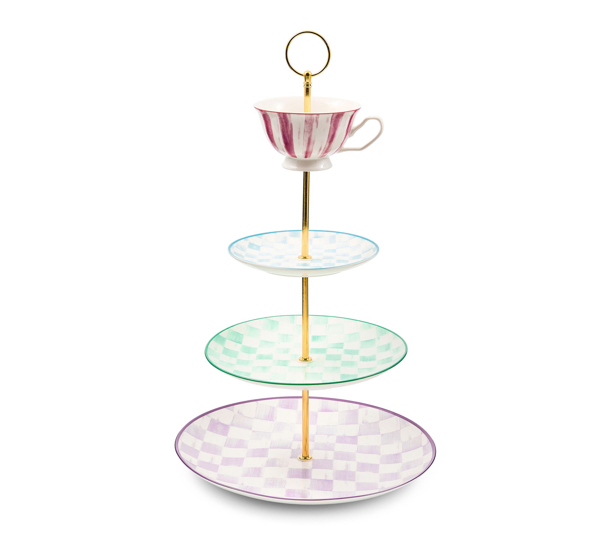 "As Is" MacKenzie-Child Teacup 4 Tiered Stand