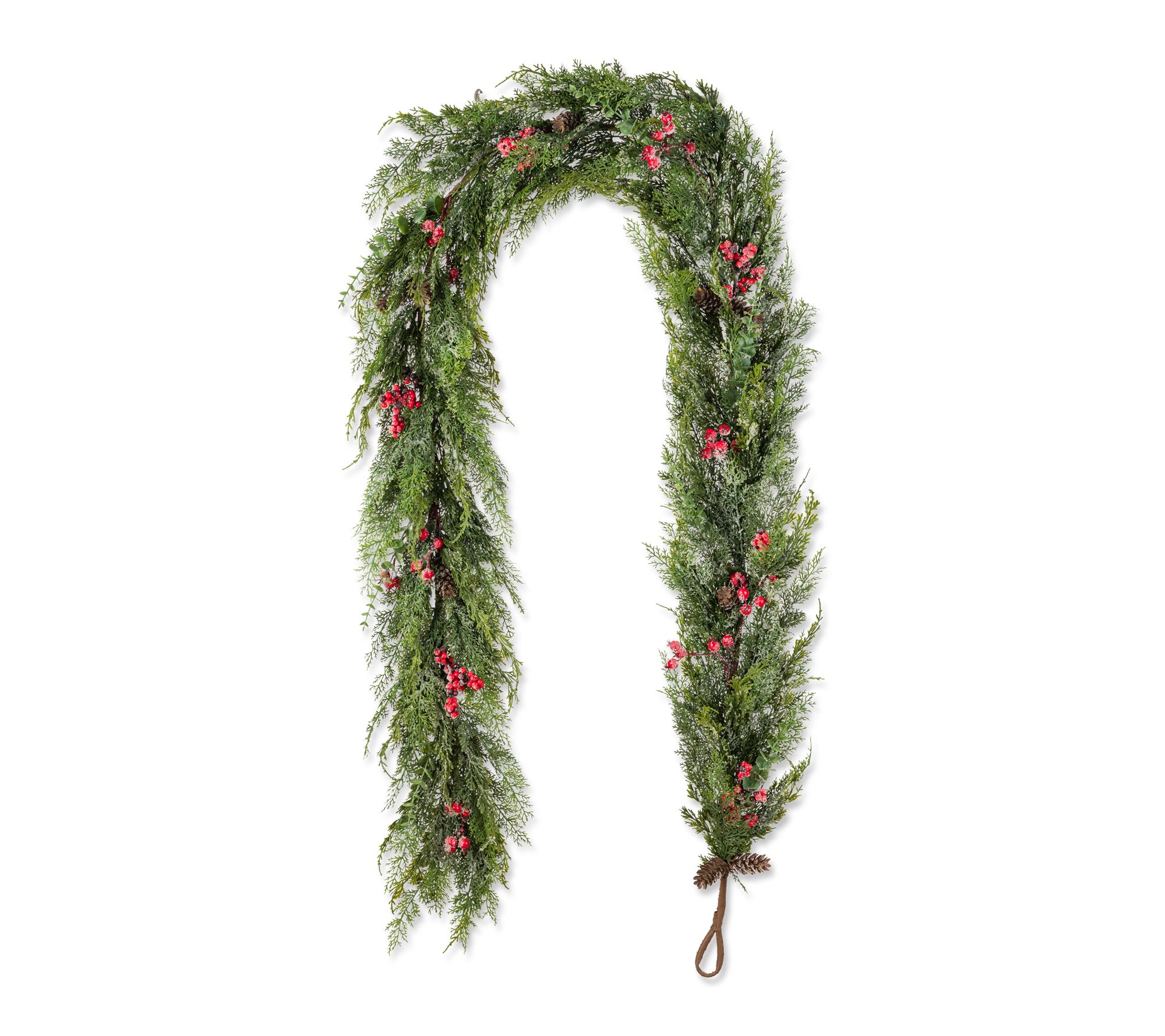 Glitzhome 9ft Christmas Greenery Frosted PE Dripping