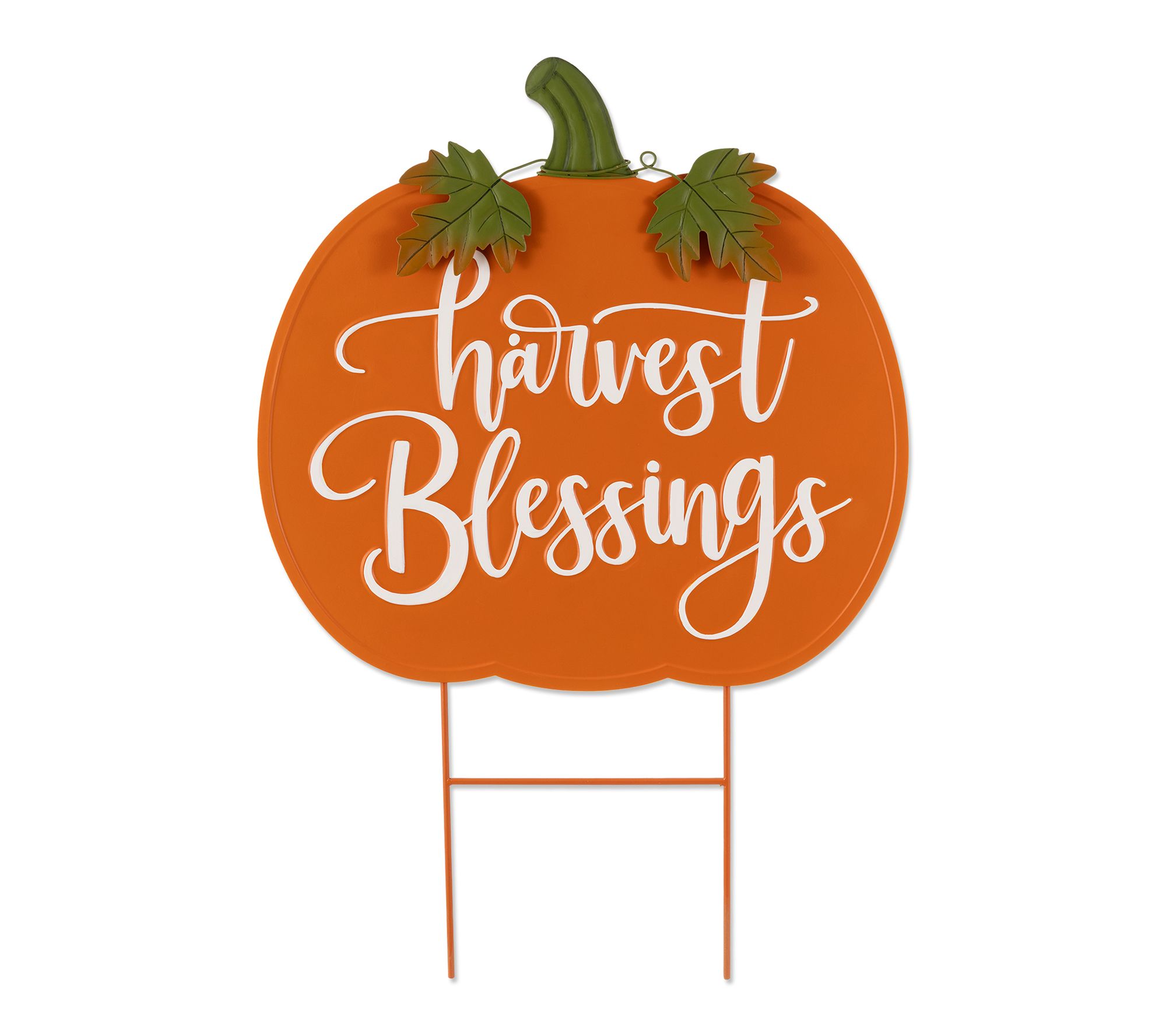 Glitzhome 24"H Fall Metal Pumpkin Garden Stake