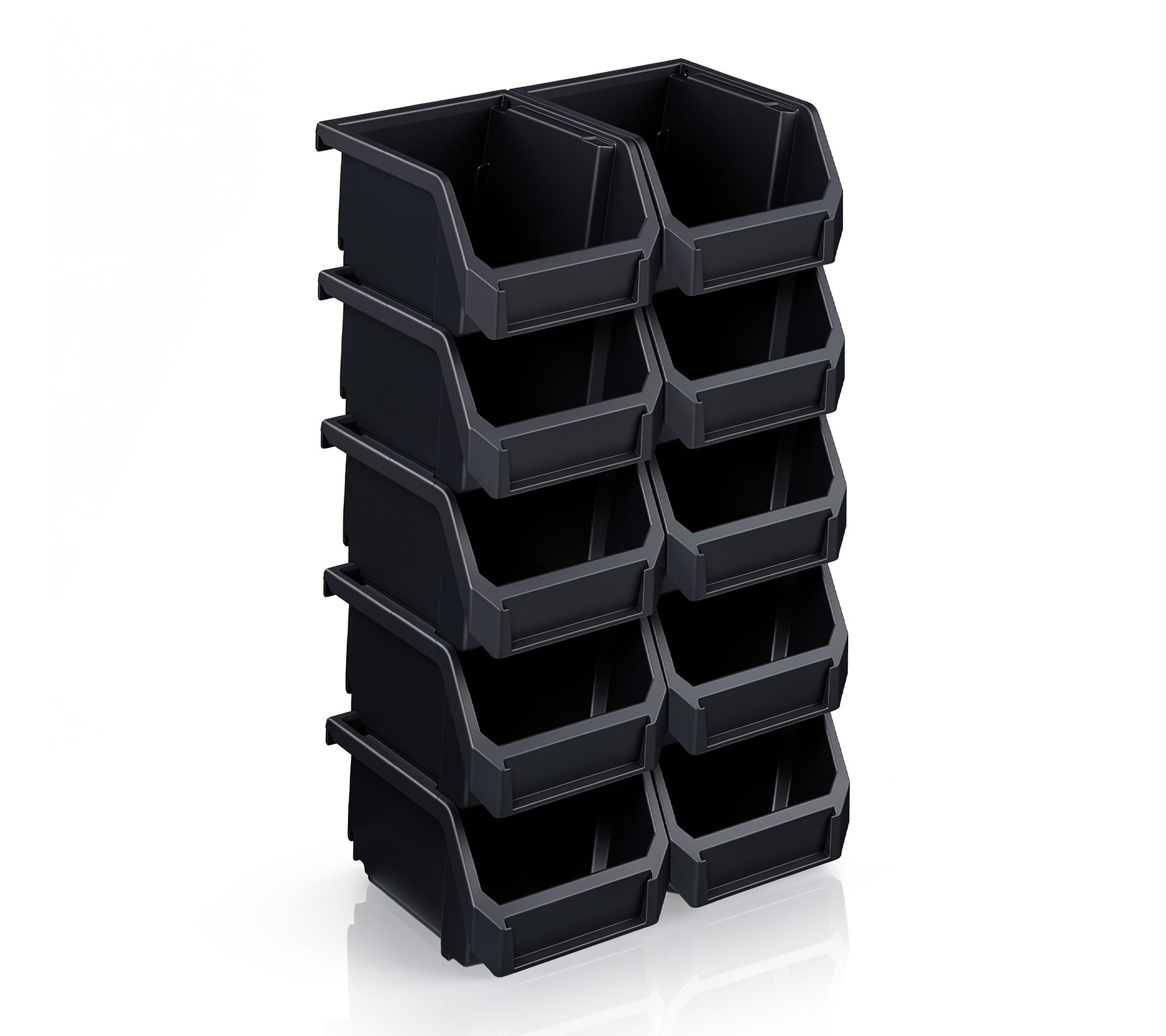 Sorbus Open Front Garage Plastic Storage Bin - X-Small, 10 PK