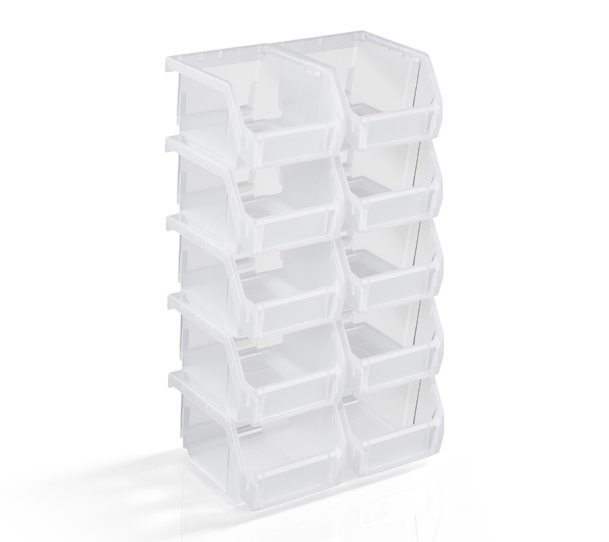 Sorbus Open Front Garage Plastic Storage Bin - X-Small, 10 PK