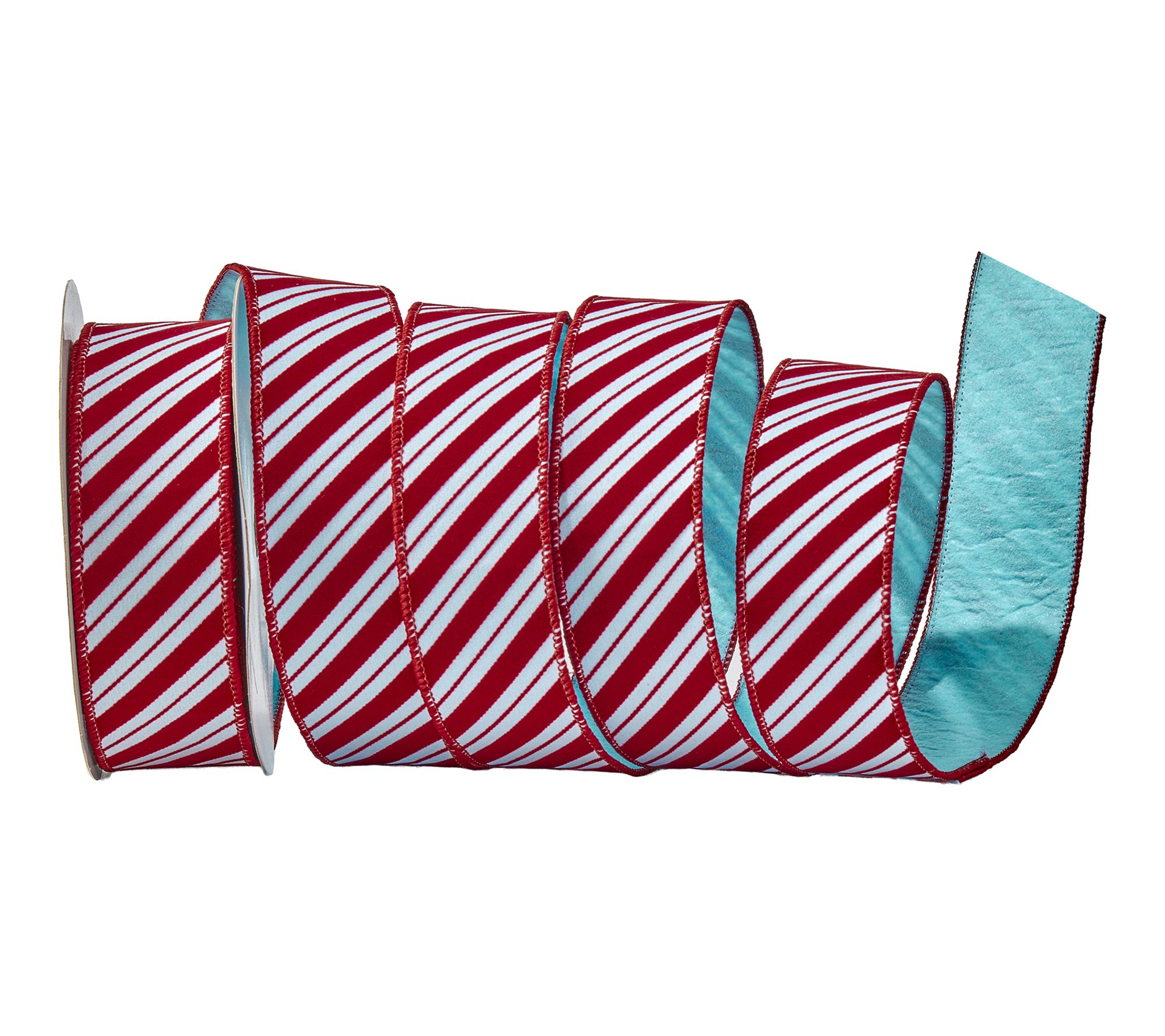 2"X10Y Velvet With Felt Peppermint Ribbon by Valerie