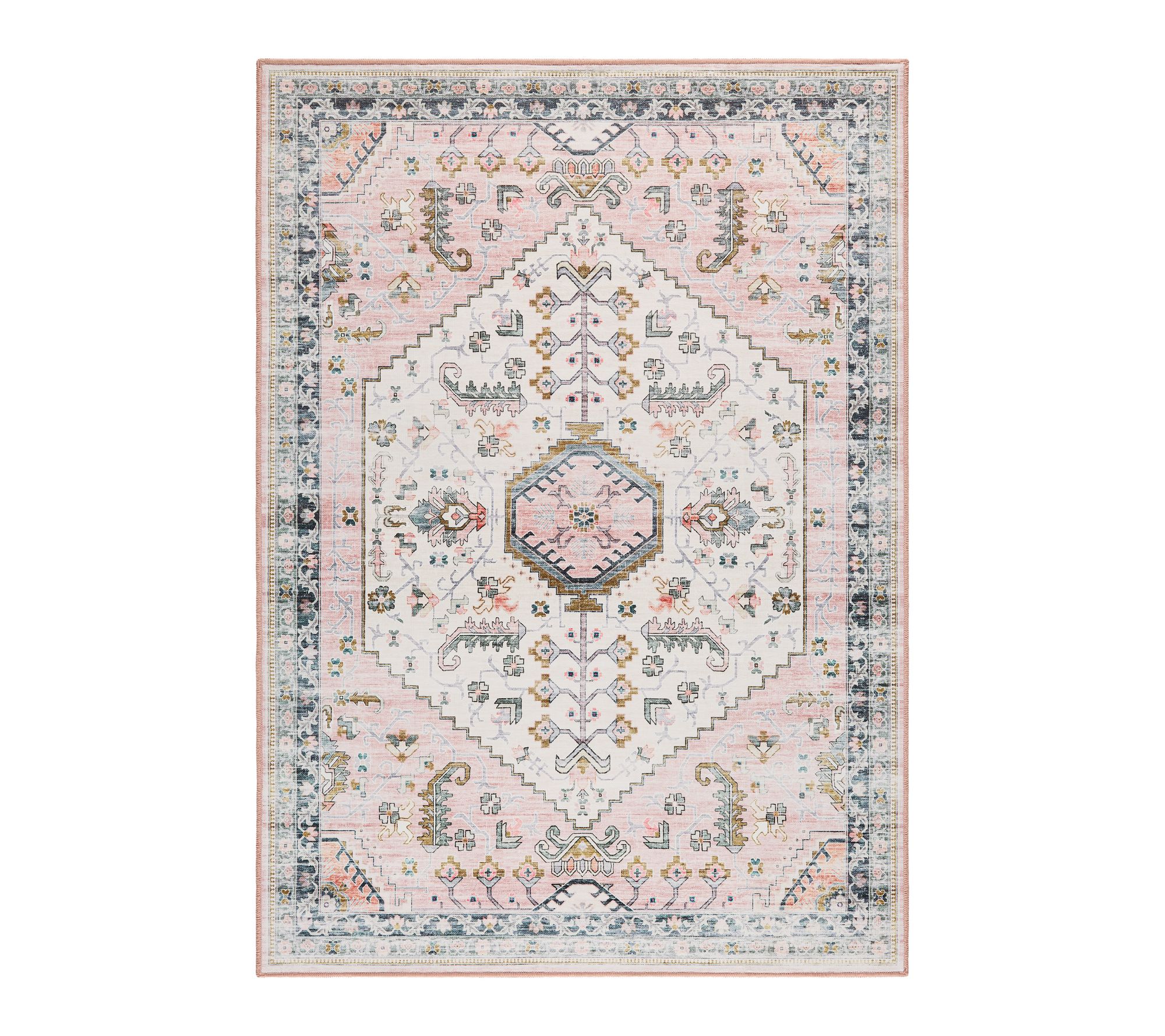 Everwash Haven Modern Medallion 8x10 Washable Area Rug