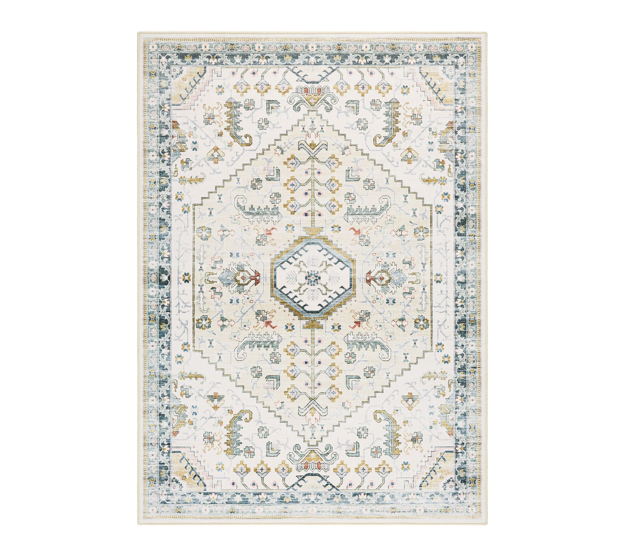 Everwash Haven Modern Medallion 8x10 Washable Area Rug