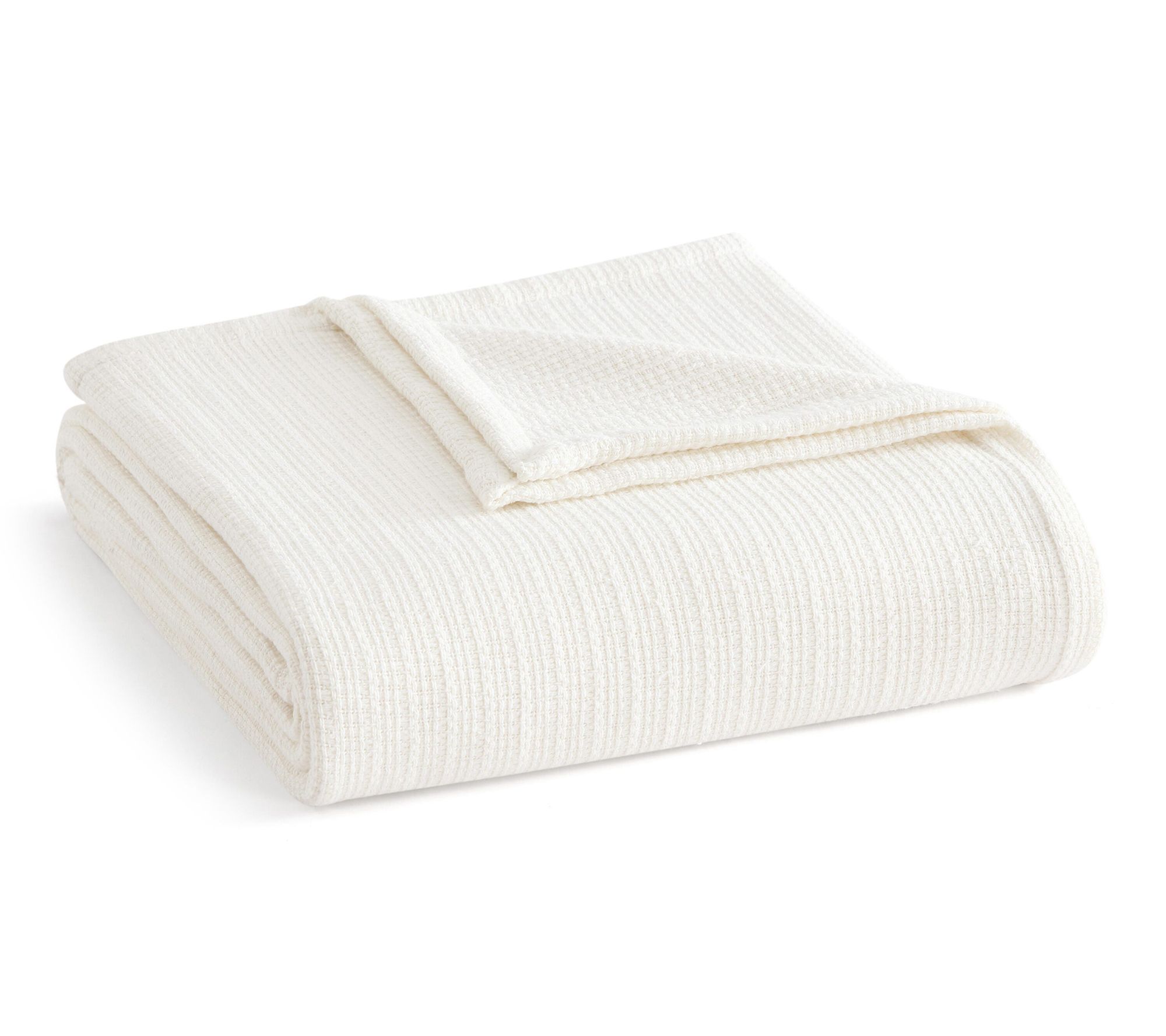 Martha Stewart Bedford Tile Pearl White CottonTwin Blanket