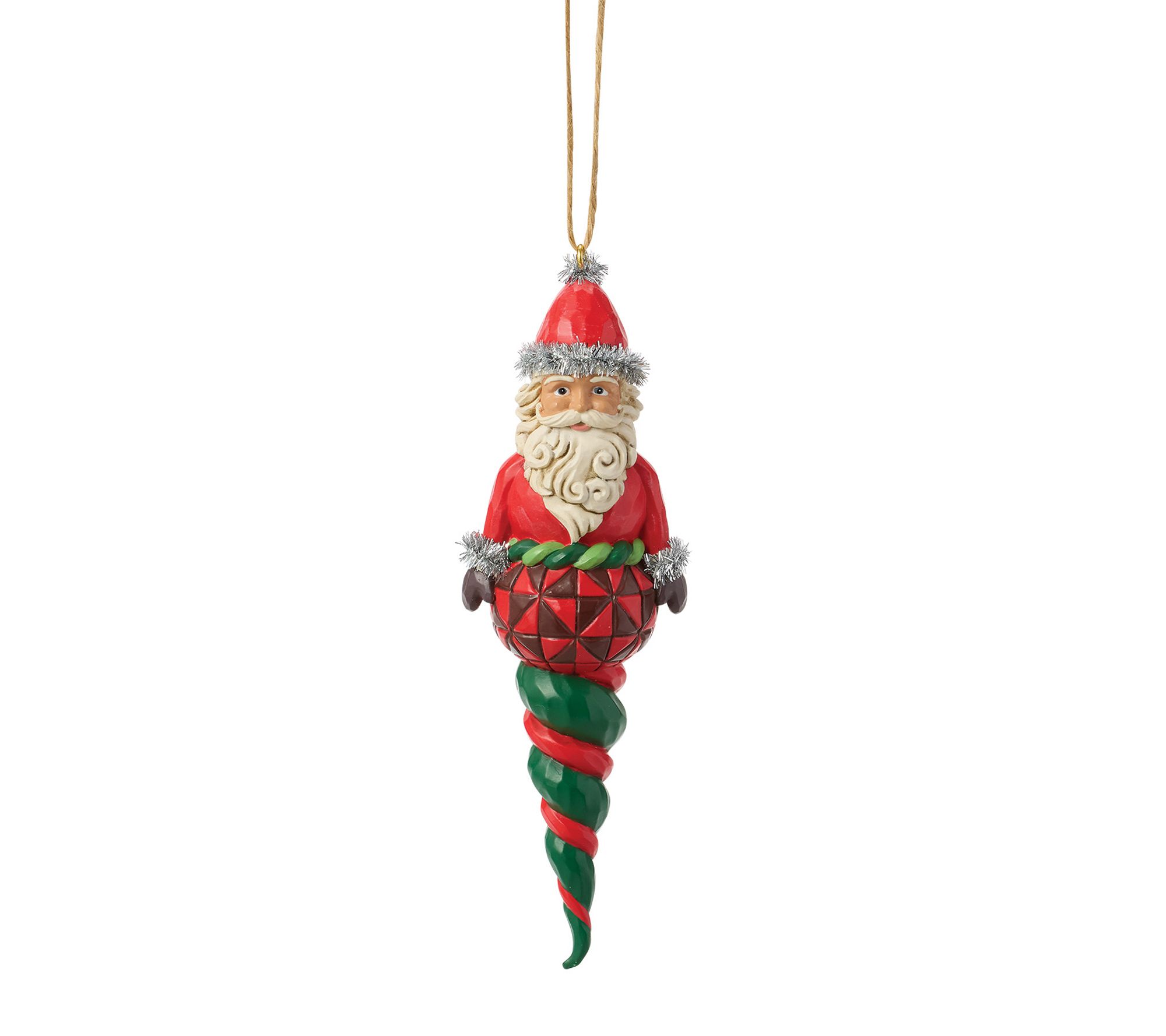 Jim Shore Heartwood Creek Santa Finial Shape Hanging Ornament
