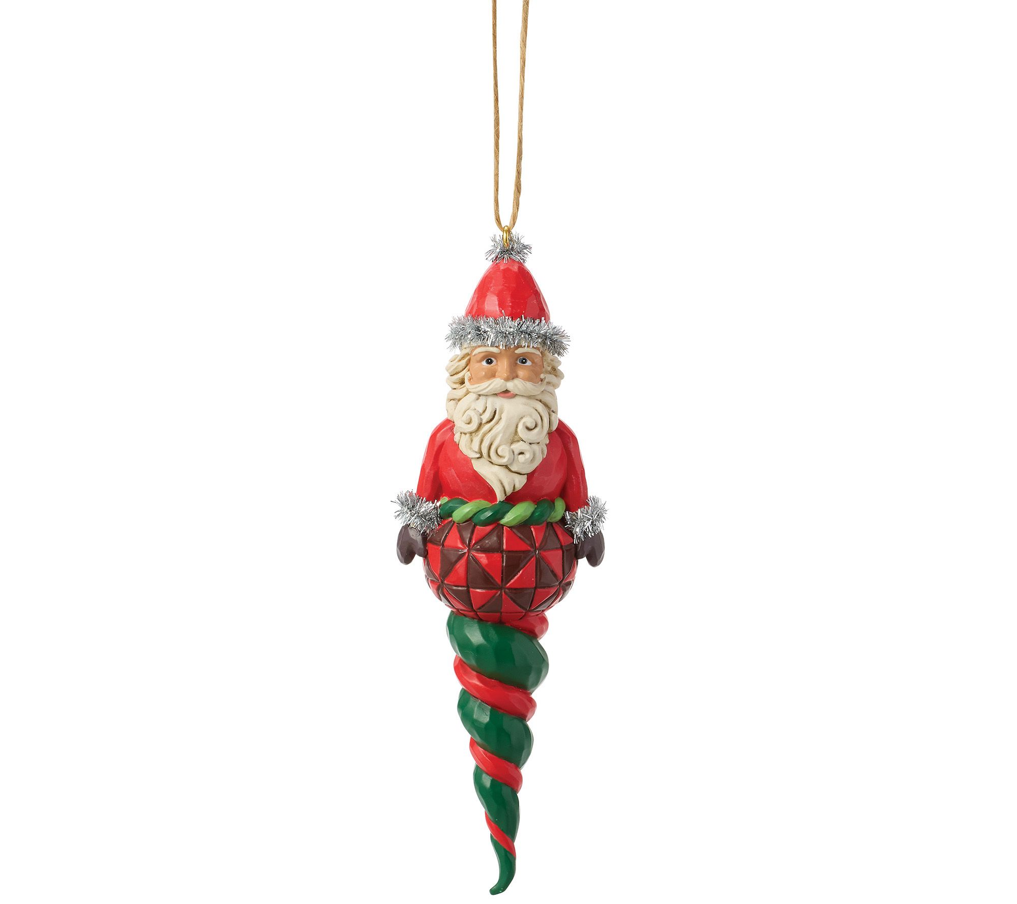 Jim Shore Heartwood Creek Santa Finial Shape Hanging Ornament