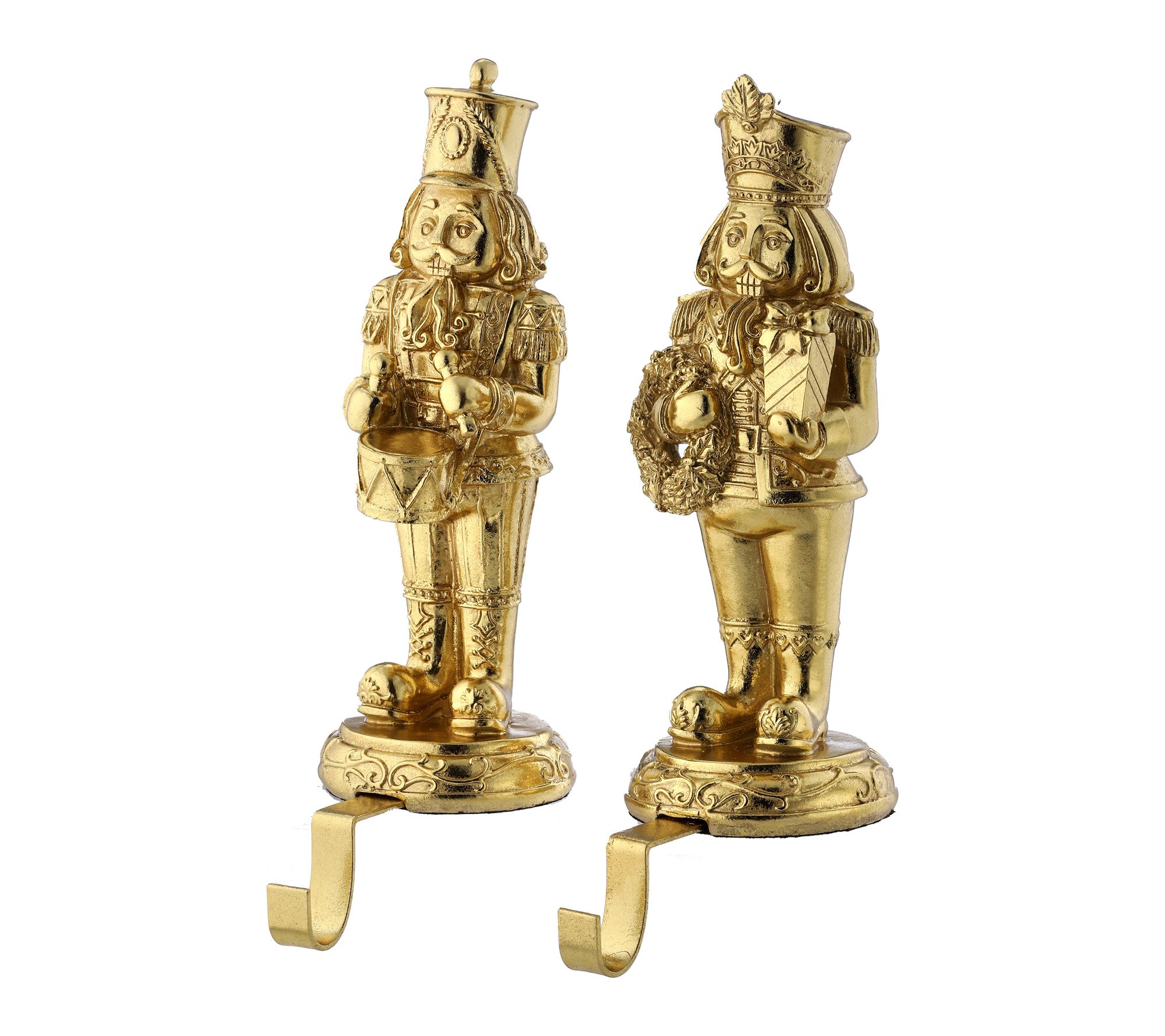 10.5" Resin Nutcracker Stocking Holder Set of 2 by Valerie