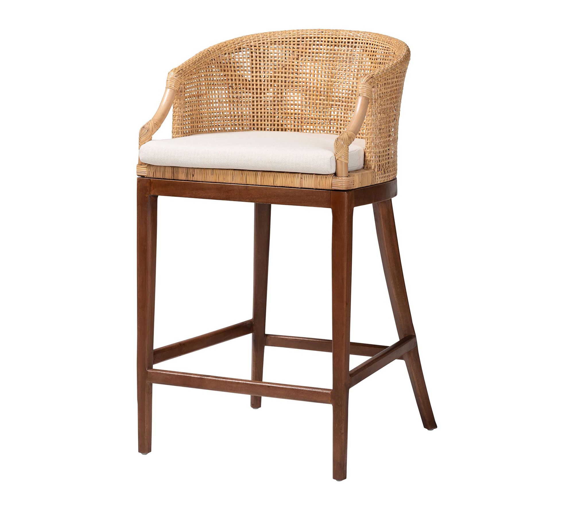 bali & pari Lumajang Light Honey Rattan and Woo d Bar Stool
