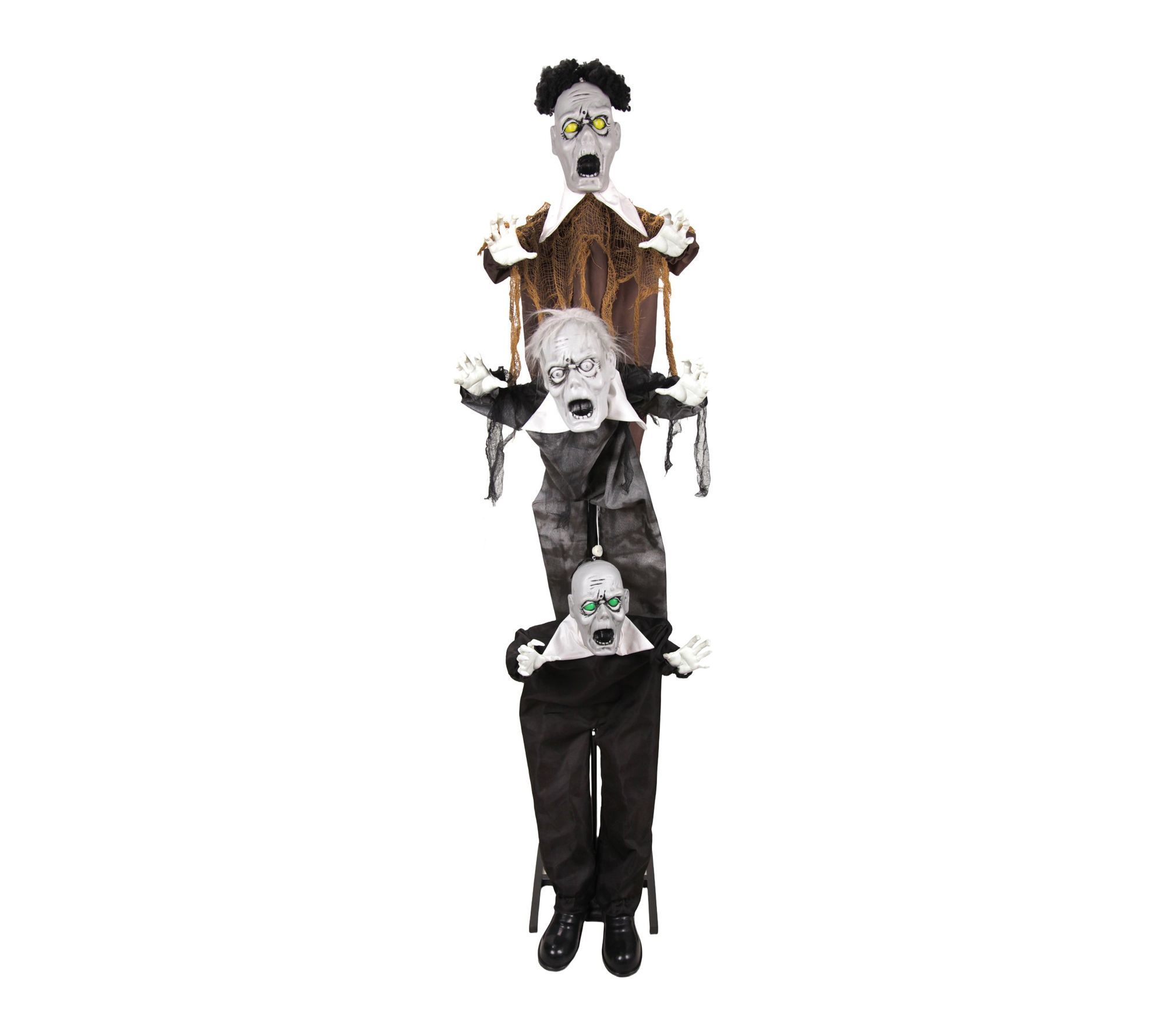 Haunted Hill Farm 5.7-Ft. Triple Zombie Boys Animatronic