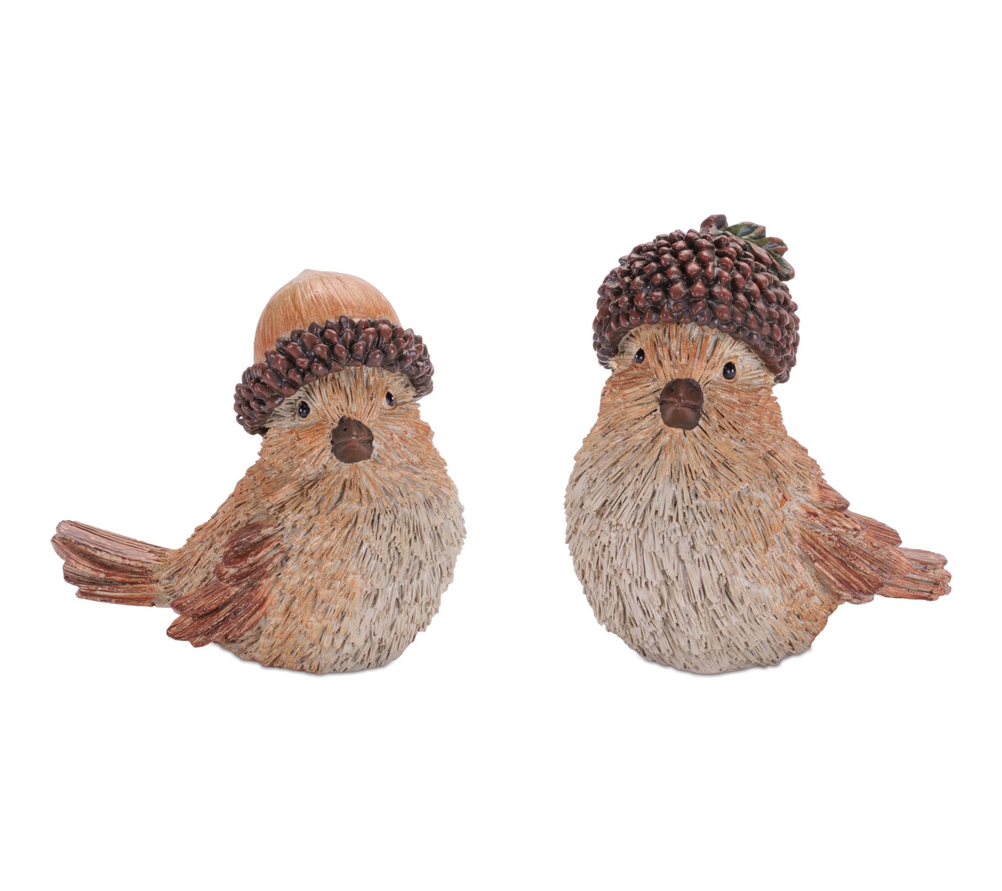Melrose Woodland Bird with Acorn Hat Figurine (Set of 2)
