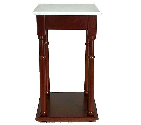 Thomas Pacconi Cherry Side Table w/Drawer and Marble Top - QVC.com