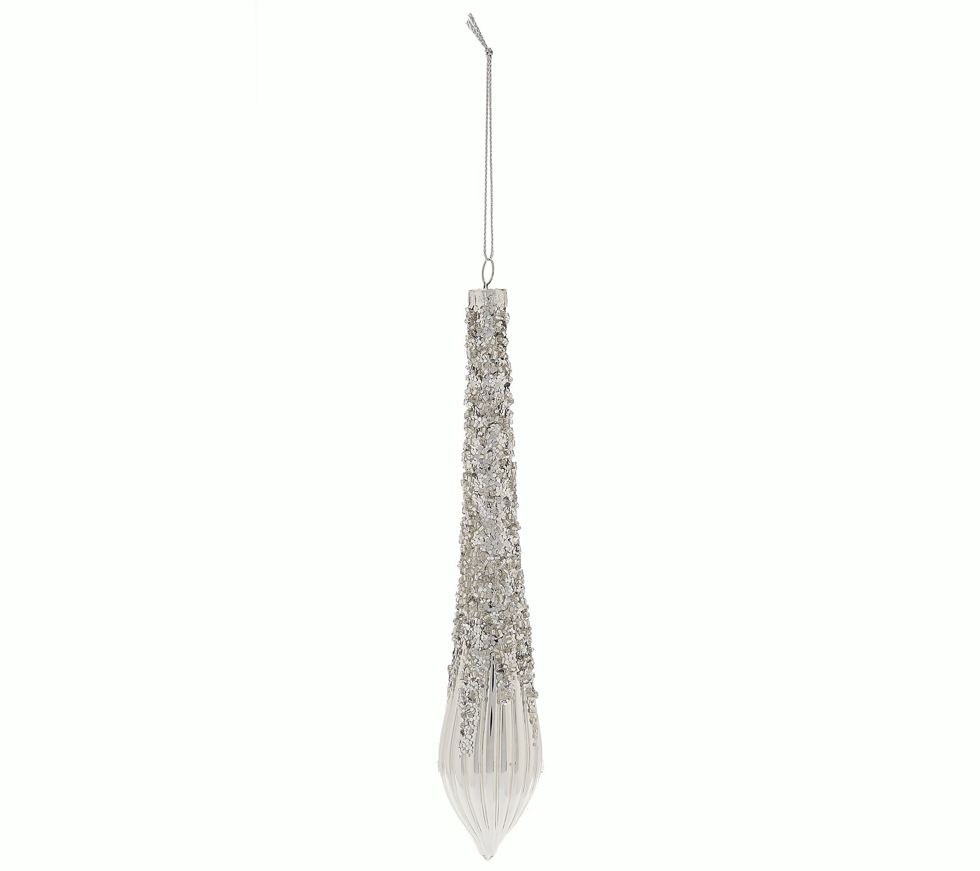 Set Of 6 Glittered Icicle Ornaments By Valerie - Qvc.com