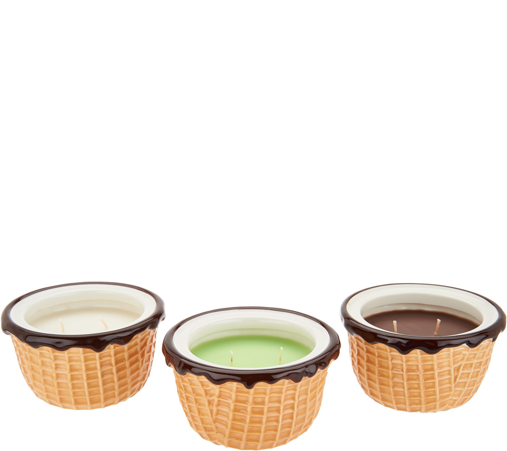 Homeworx by Harry Slatkin Set of 3 Ice Cream Cones or Sundaes Candles