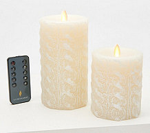 2 Home Reflections QVC Ceramic Angel Luminary w/ Flameless Candle & Timer 