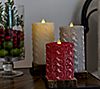 Martha Stewart Set of 2 Cable Knit Flameless Candle Pillars, 2 of 6