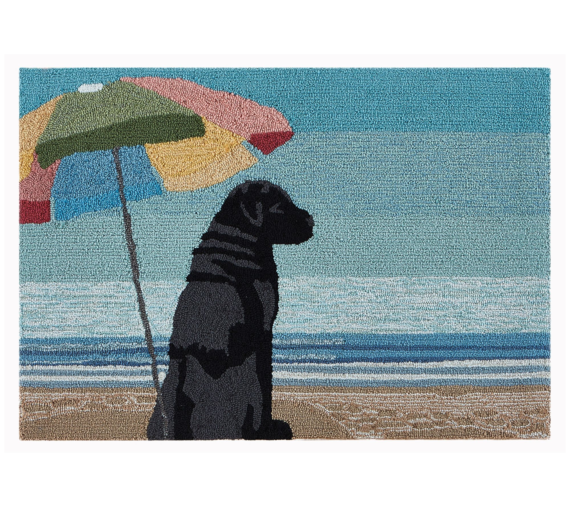 Liora Manne Frontporch Parasol And Pup Rug Multi 20" x 30"